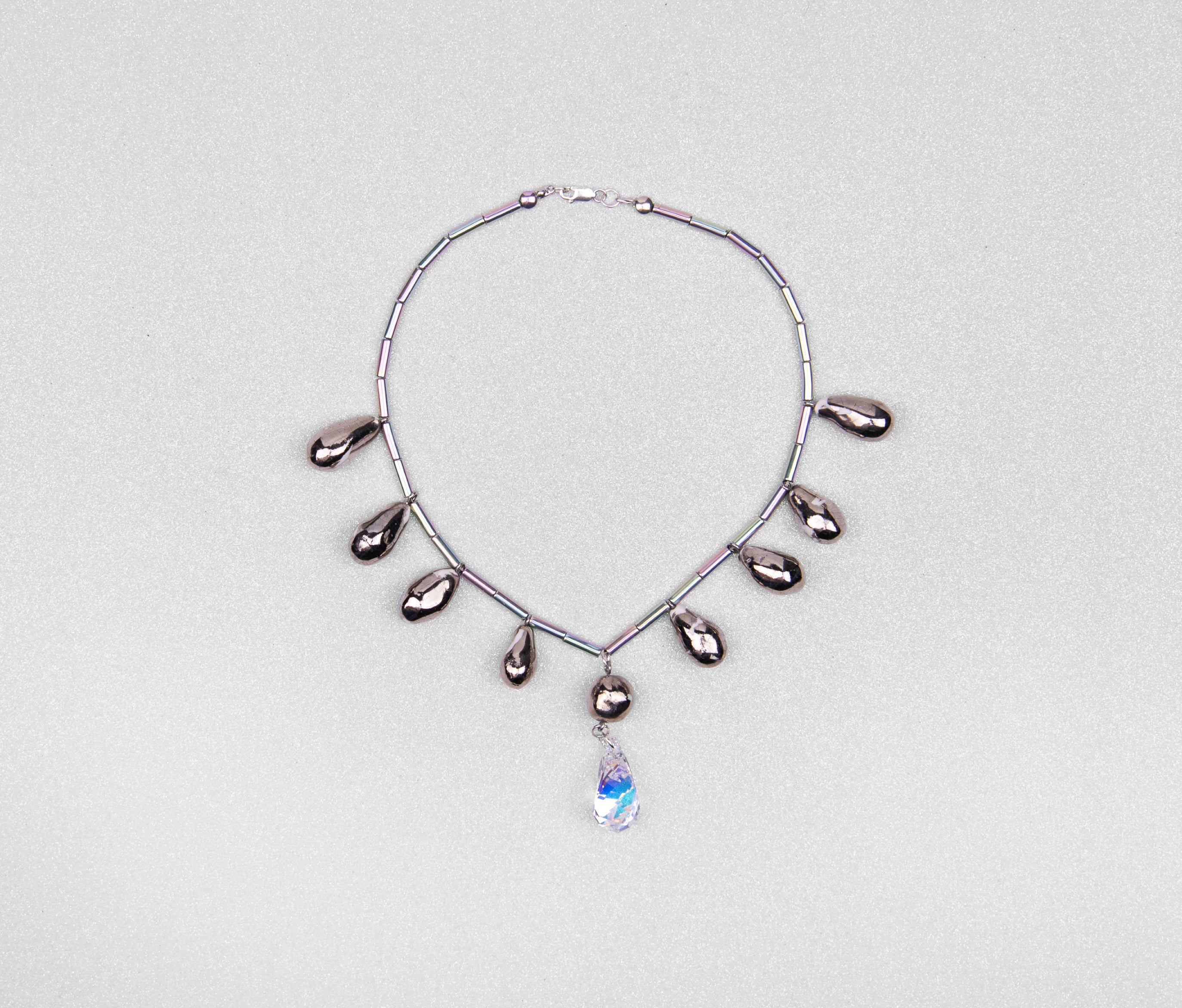 Modern droplet necklace