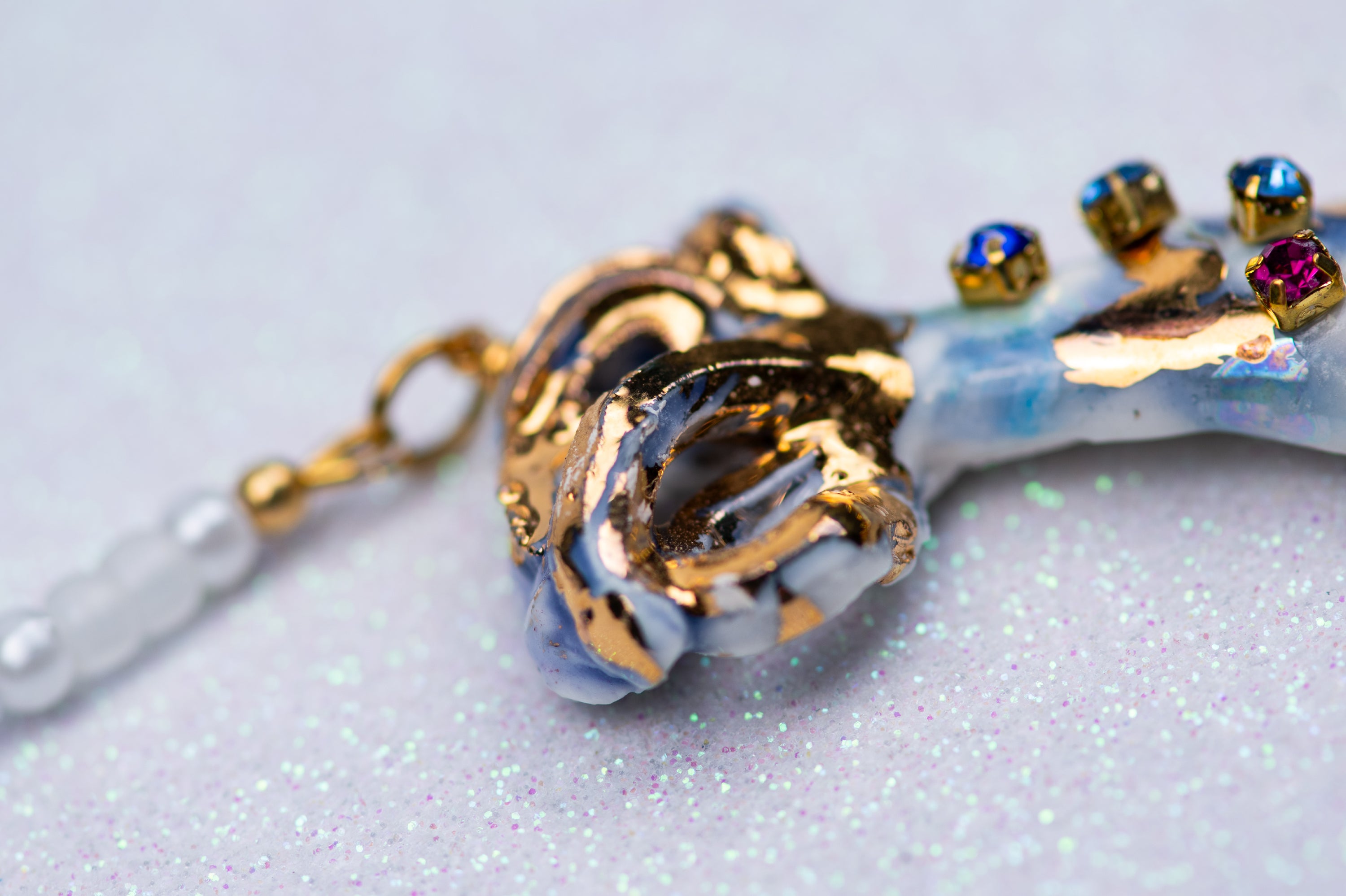 Delft mermaid necklace