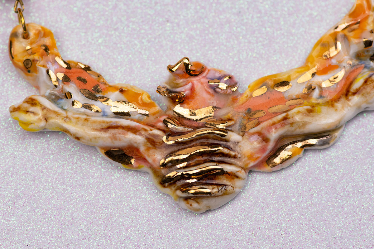 Gold bee necklace