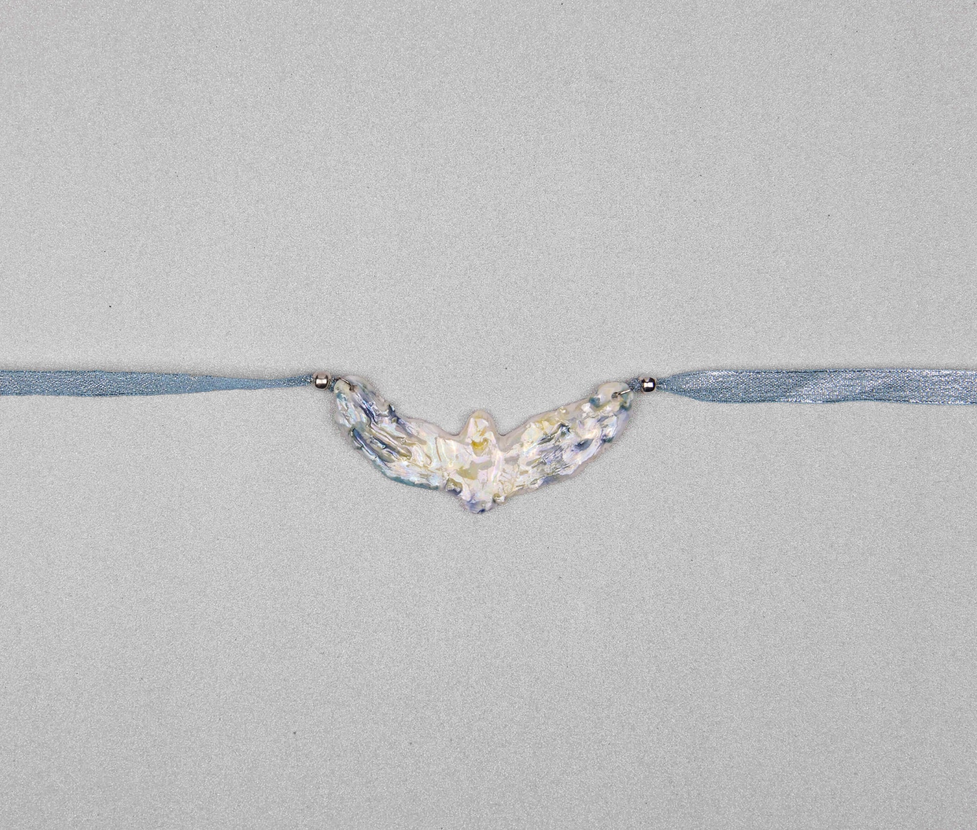 Celestial angel necklace with ribbon