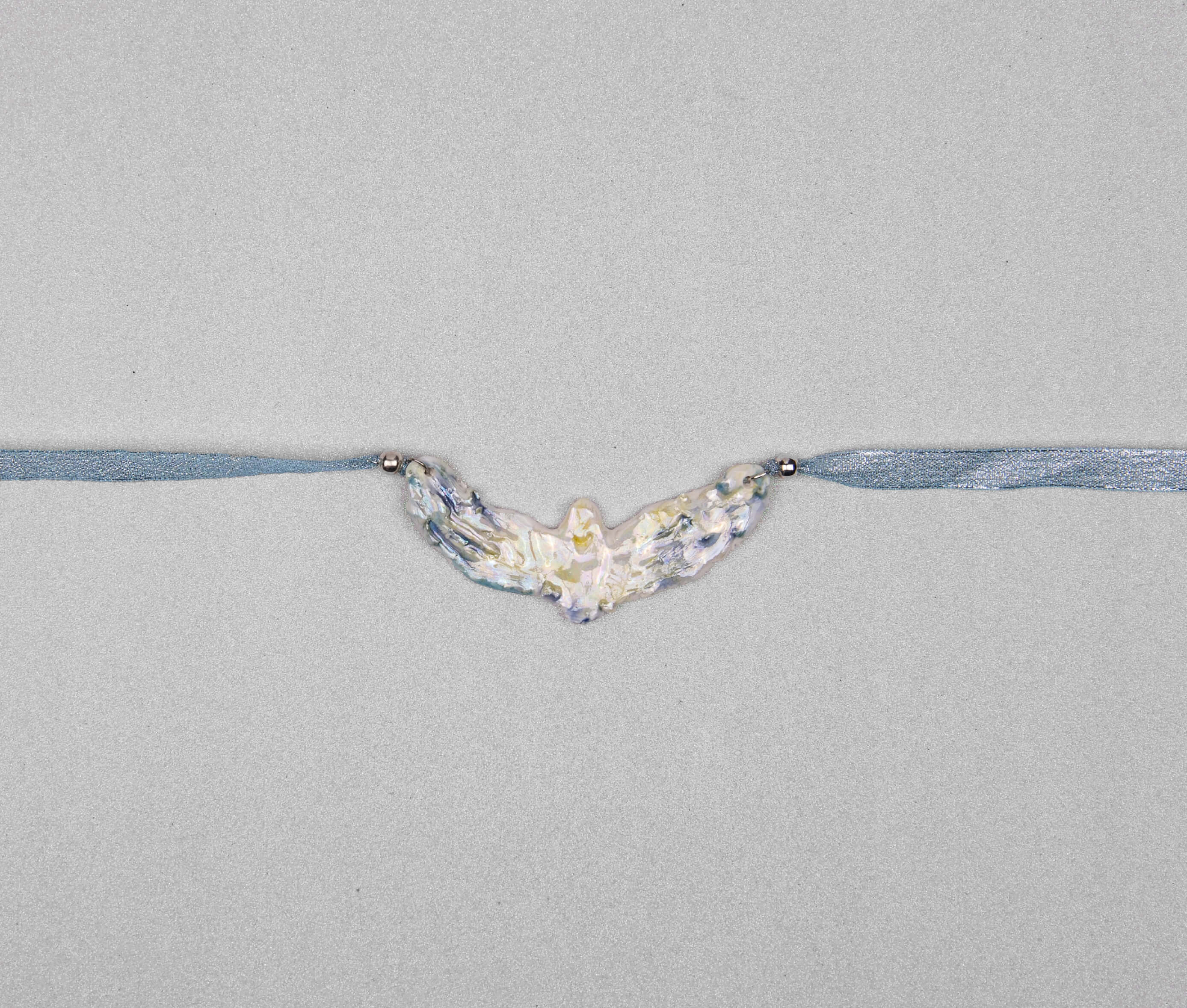 Celestial angel necklace with ribbon