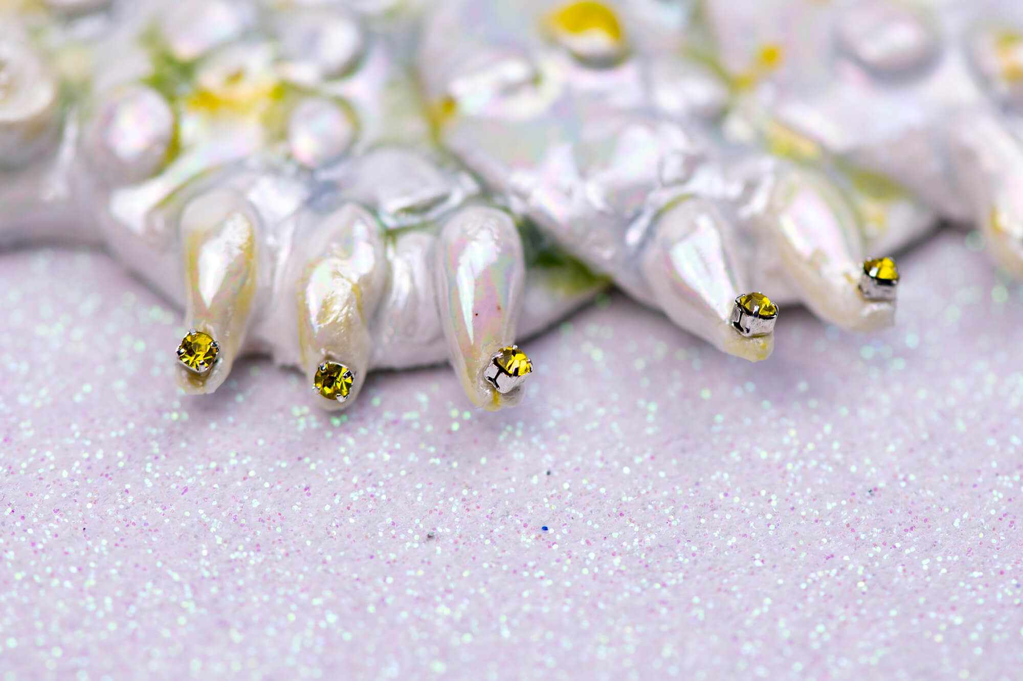 Citrine caterpillar necklace