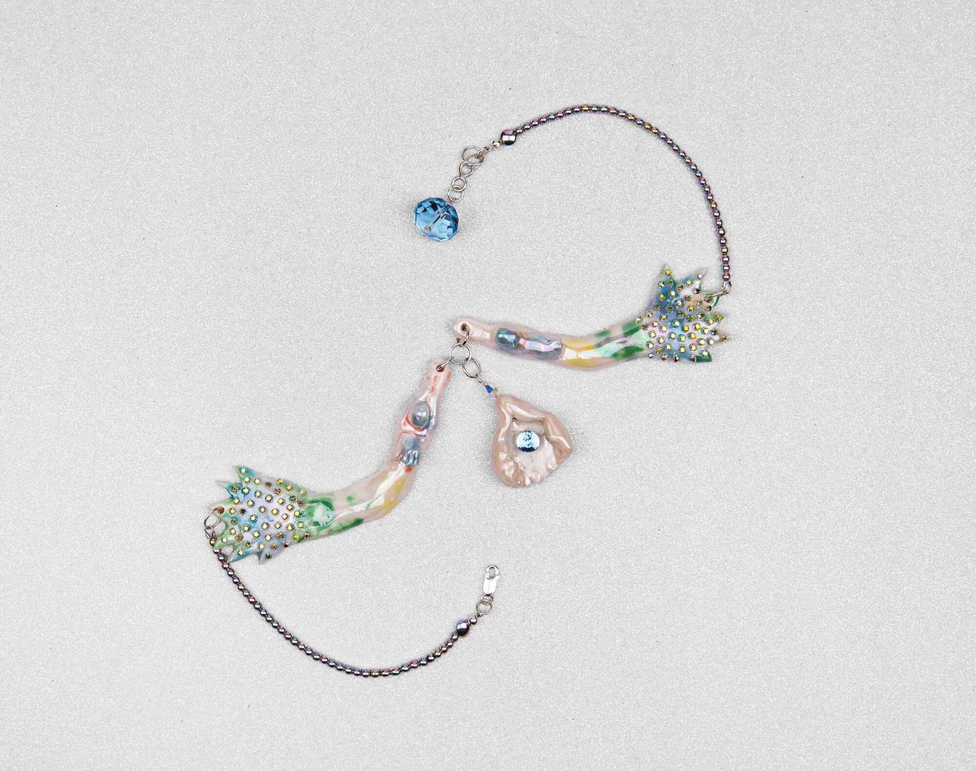 Mermaids with crystal pearl necklace