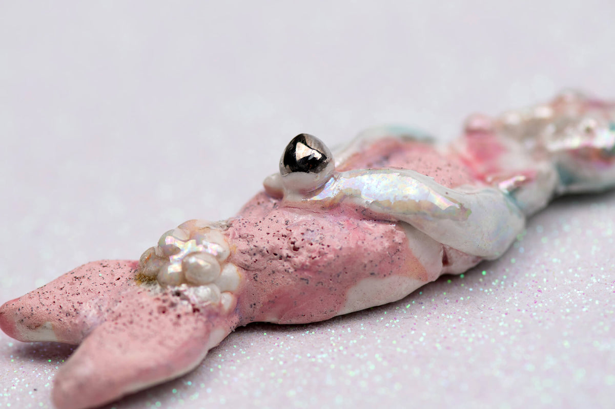 Pastel pink mermaid charm