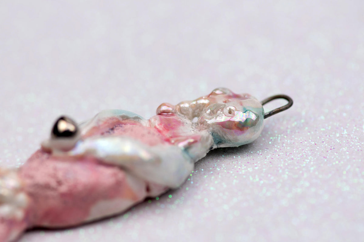 Pastel pink mermaid charm