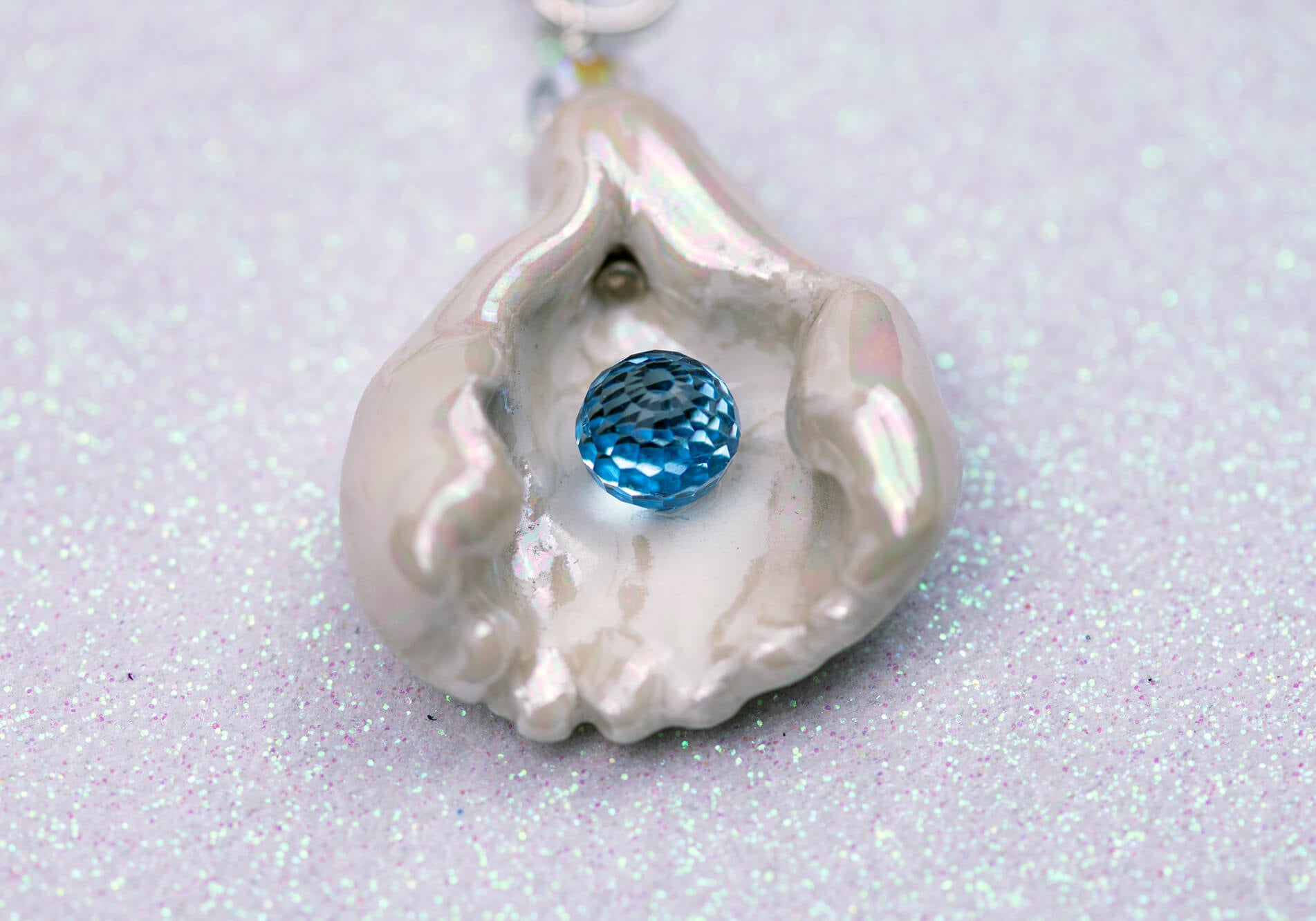 Mermaids with crystal pearl necklace