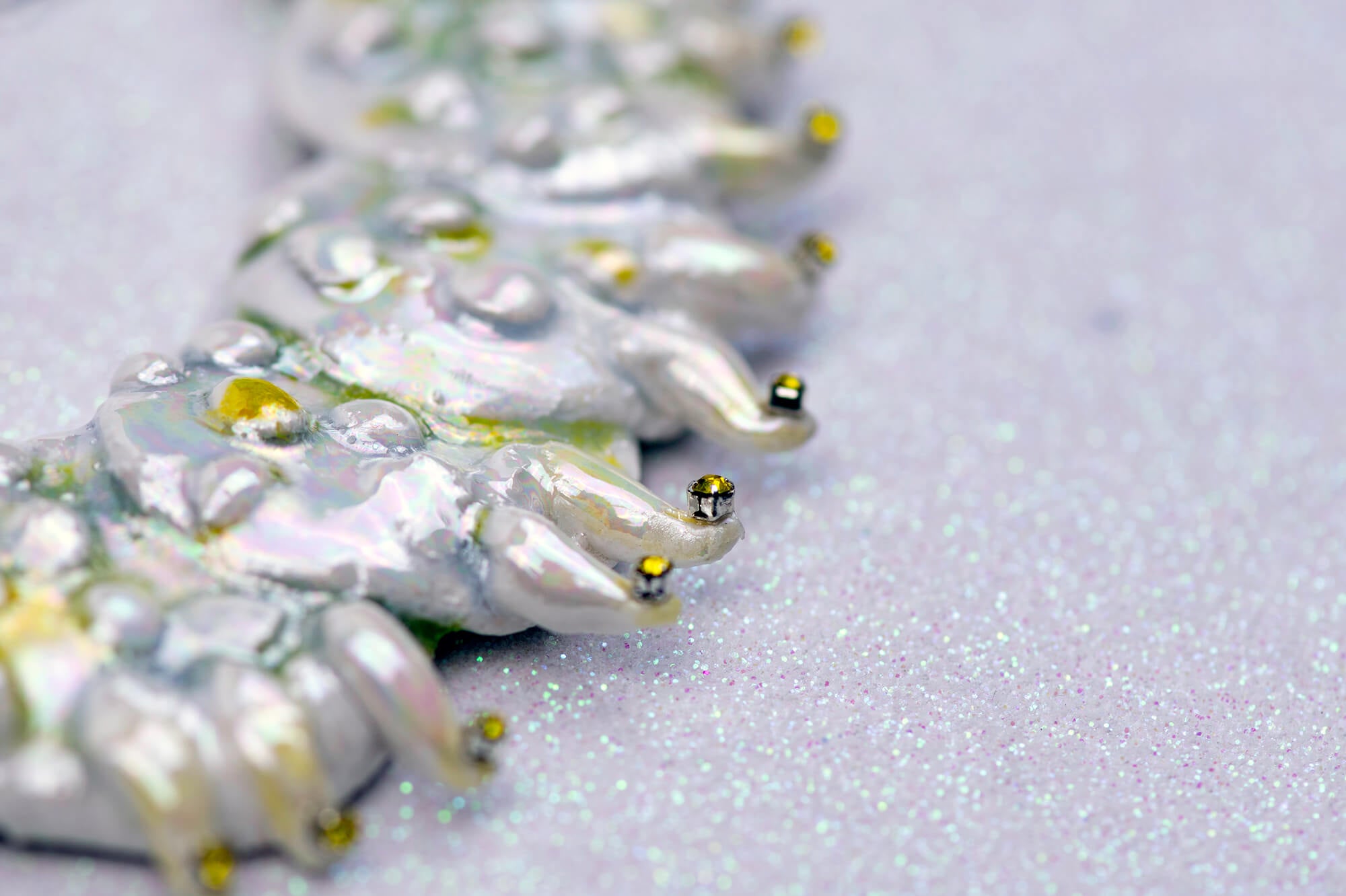Citrine caterpillar necklace