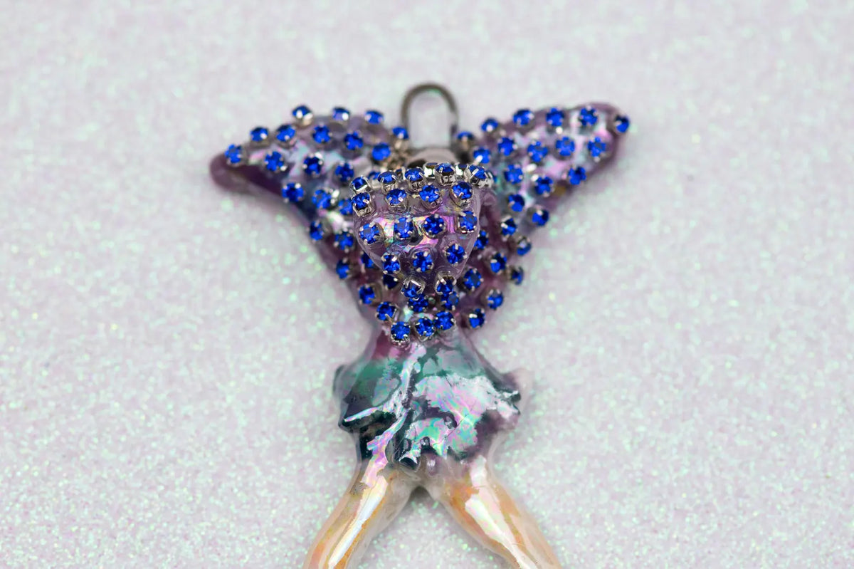 Fantasy mermaid charm with flower