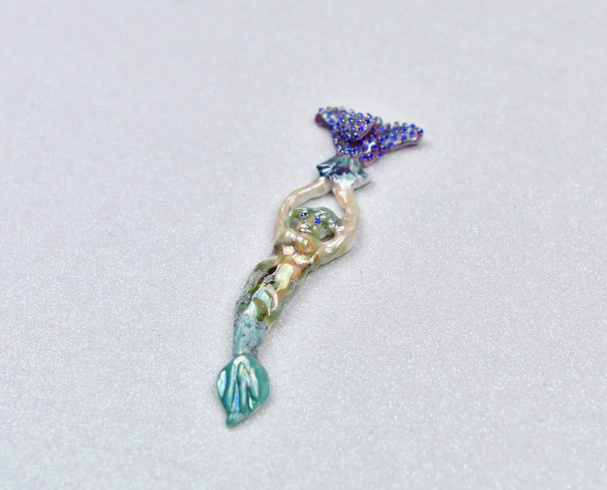 Fantasy mermaid charm with flower