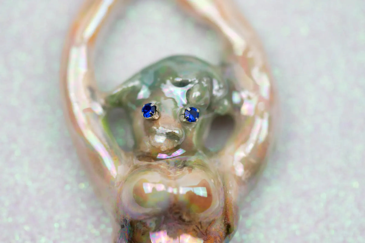 Fantasy mermaid charm with flower