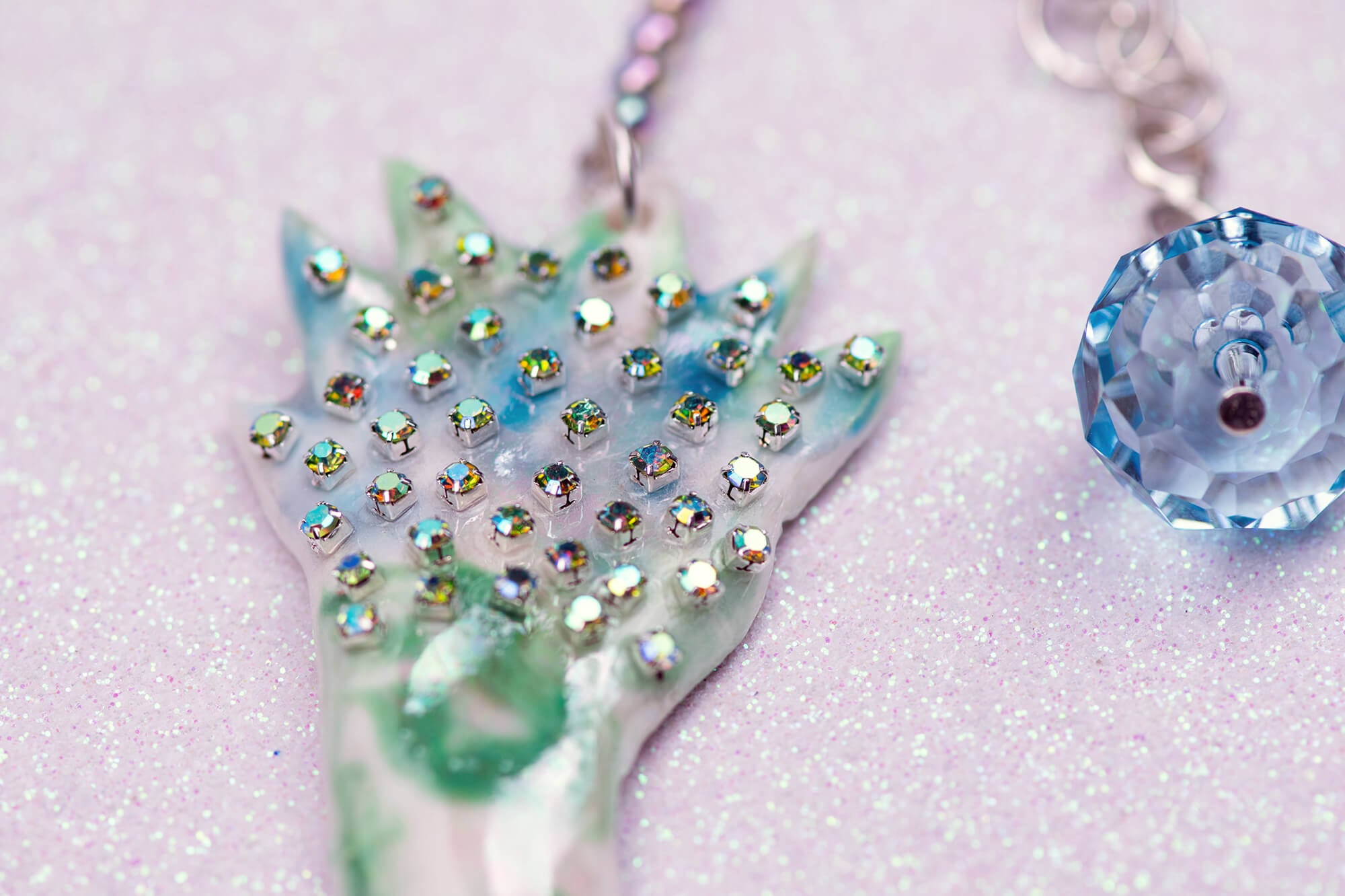 Mermaids with crystal pearl necklace