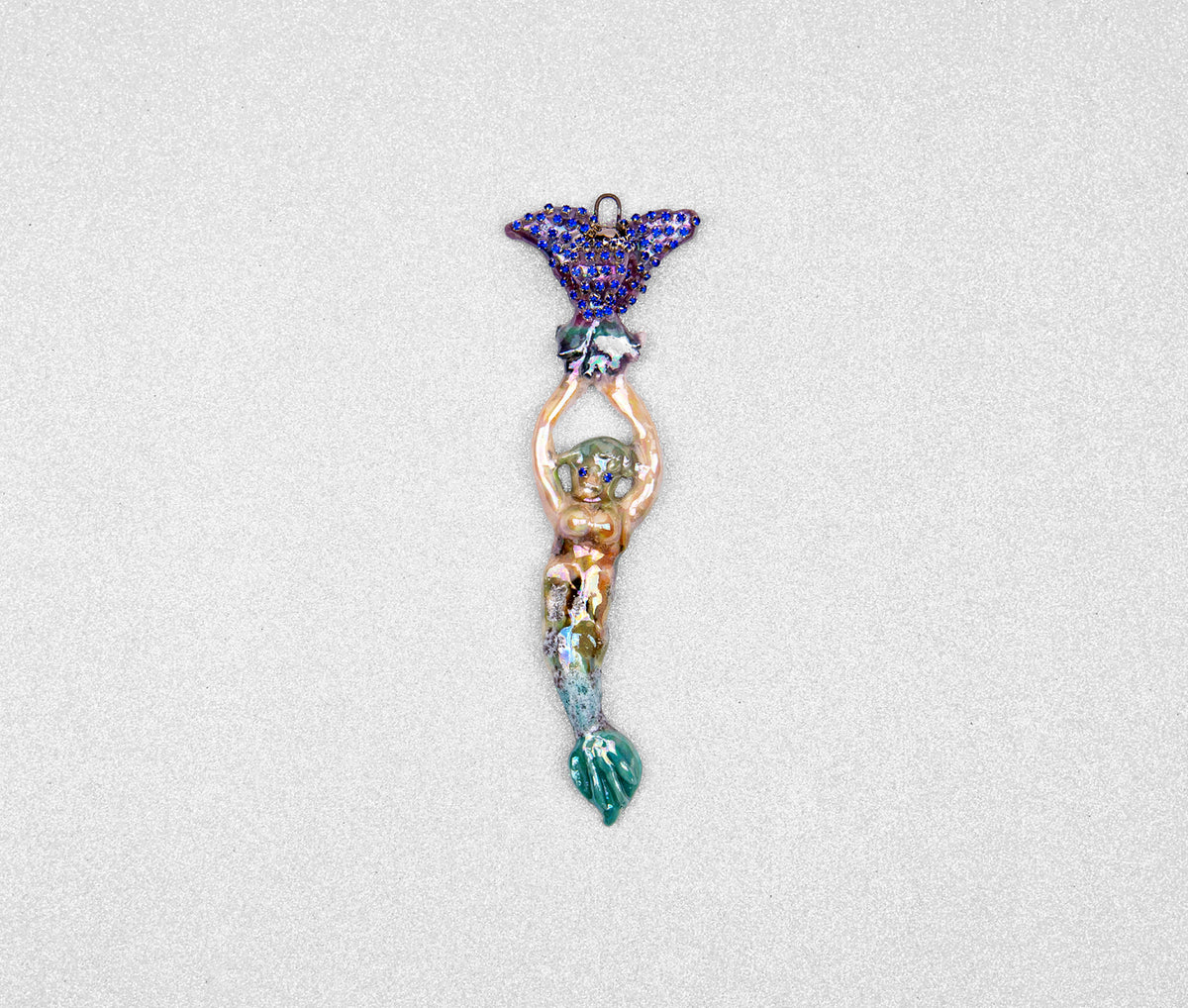 Fantasy mermaid charm with flower