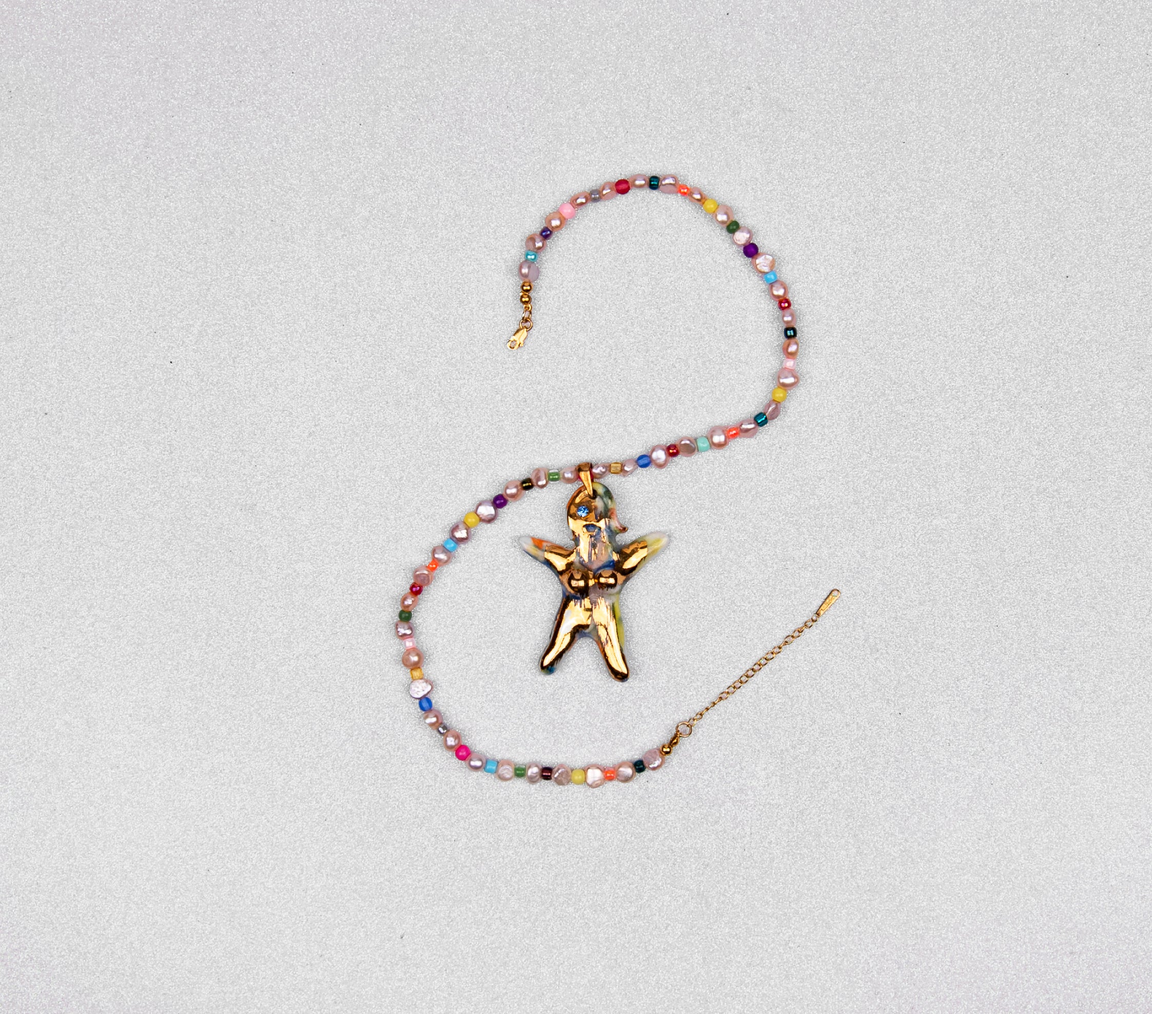 Gold girl angel necklace