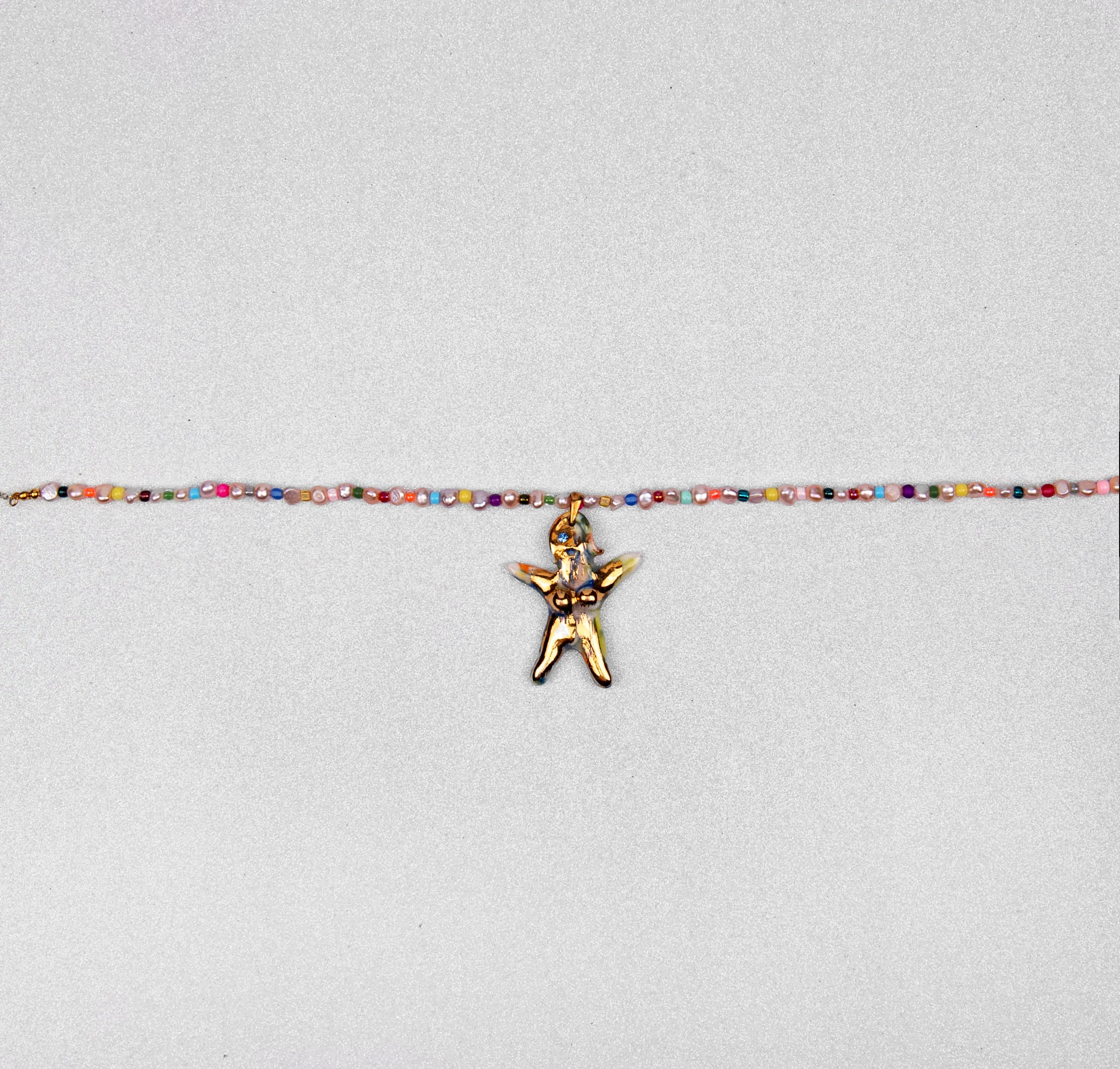 Gold girl angel necklace
