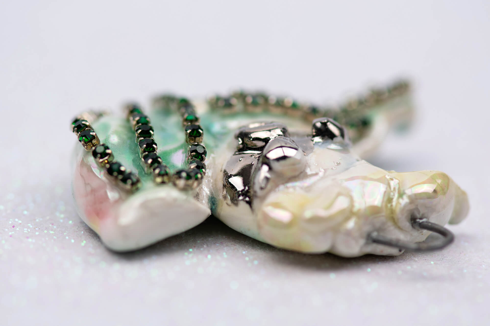 Green crystals mermaid charm