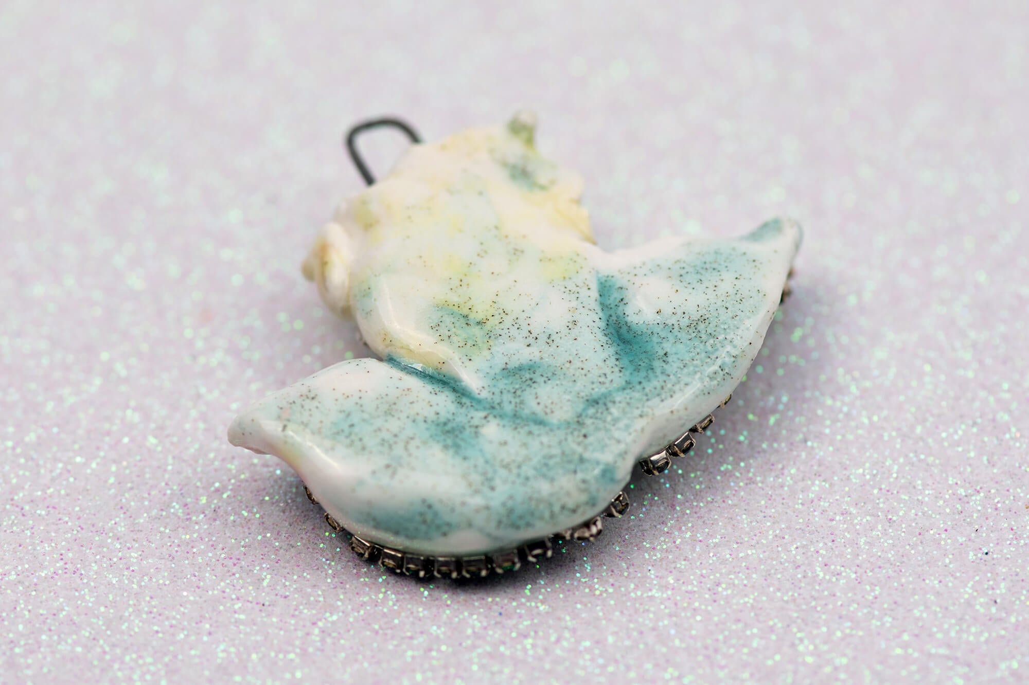 Green crystals mermaid charm
