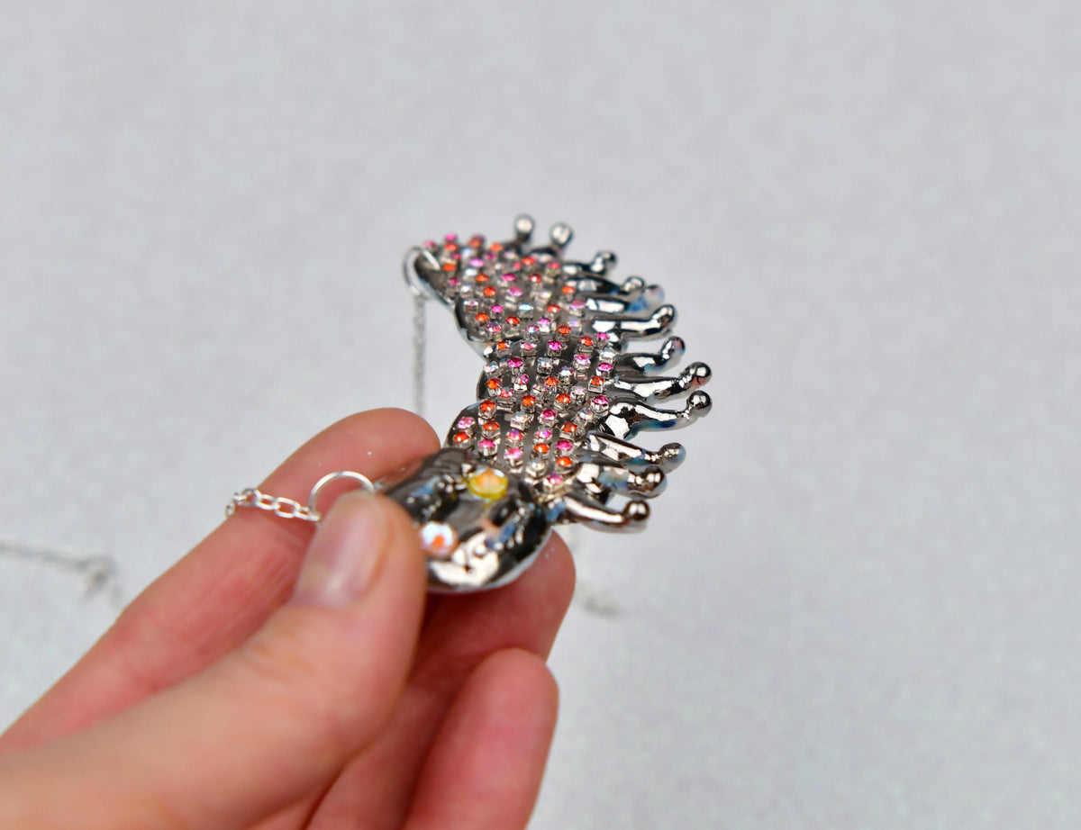 Fairytale silver caterpillar necklace