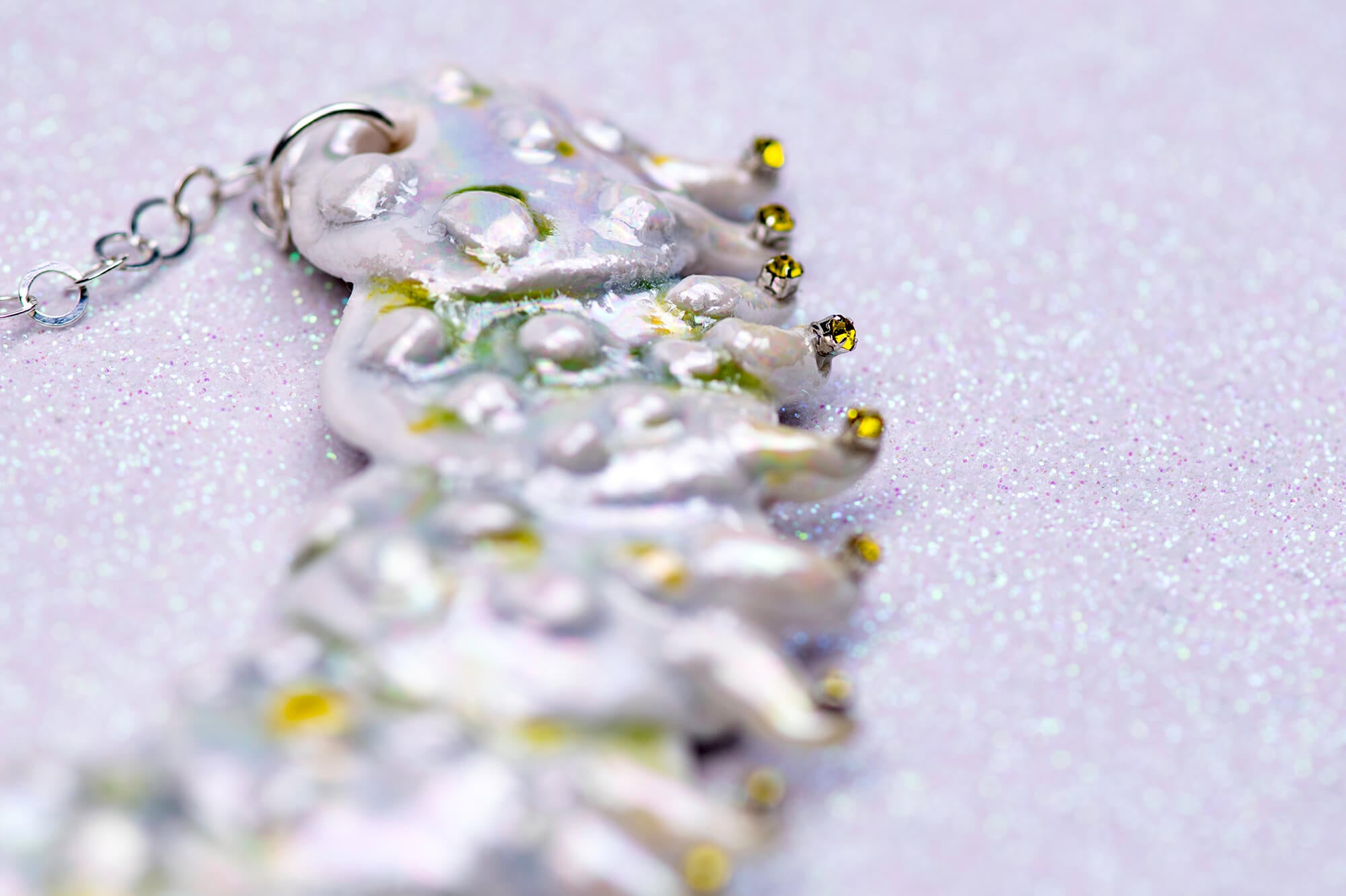 Citrine caterpillar necklace