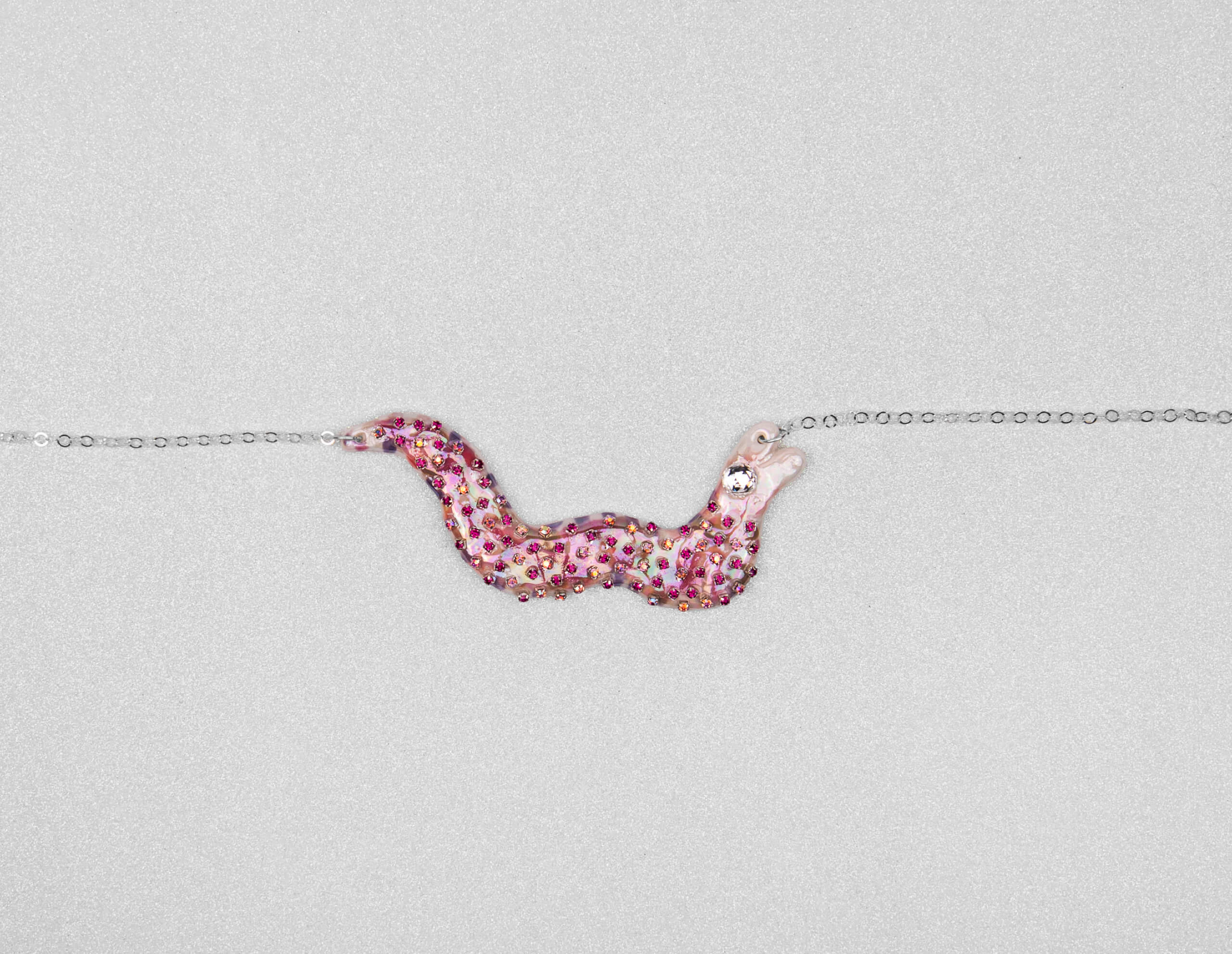 Pink serpent necklace
