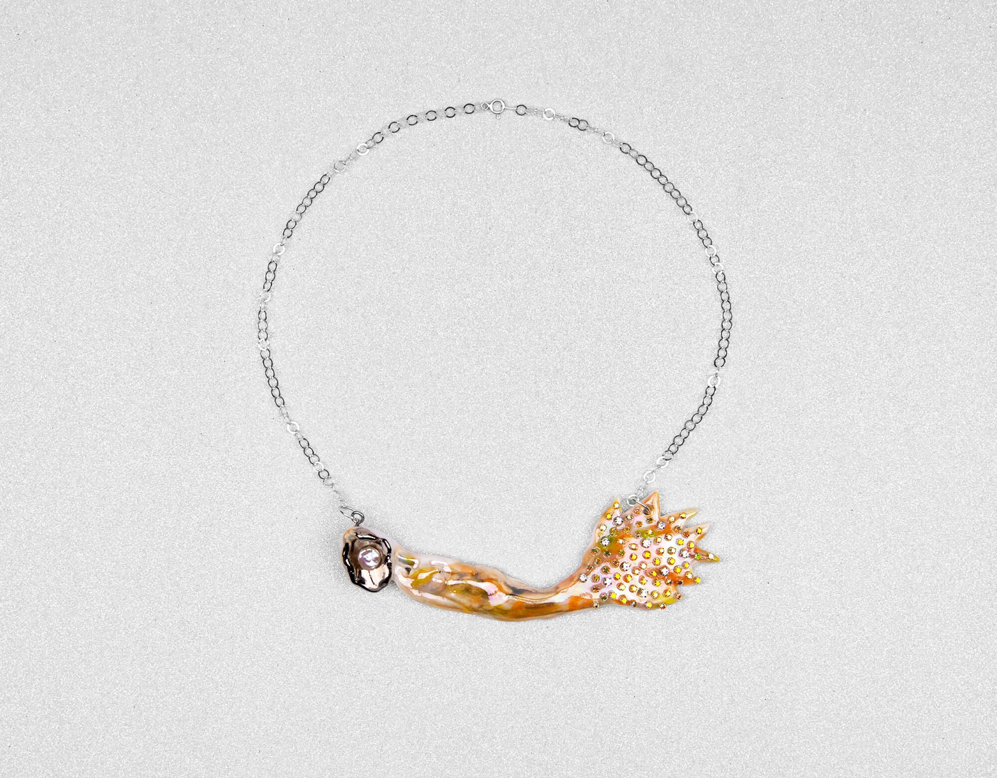 Mermaid carrying pearl necklace