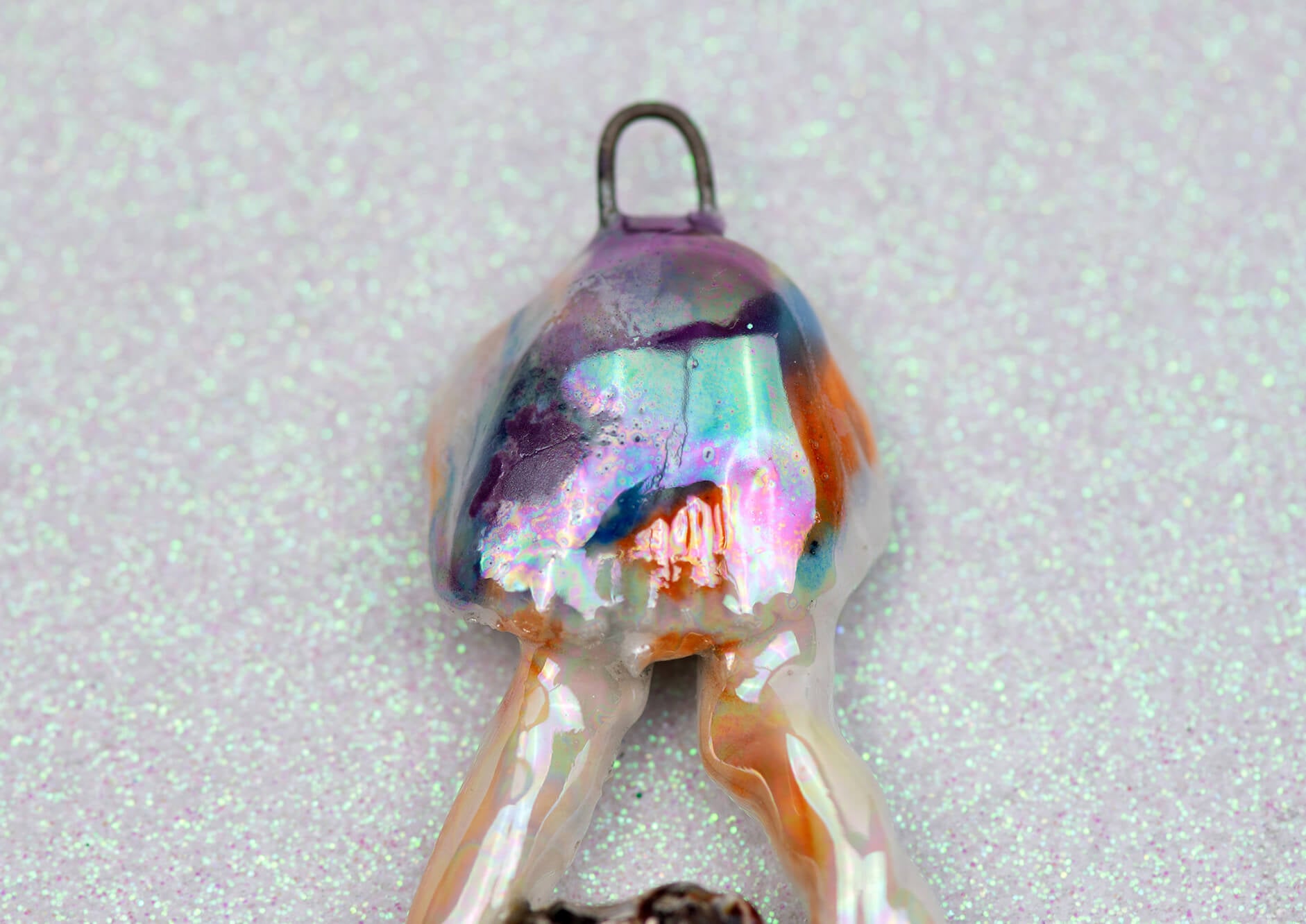 Mermaid with rainbow seashell charm