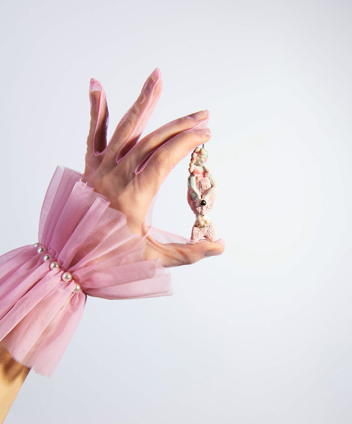 Pastel pink mermaid charm