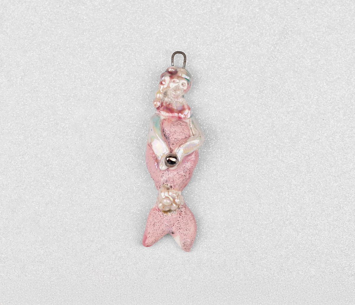 Pastel pink mermaid charm