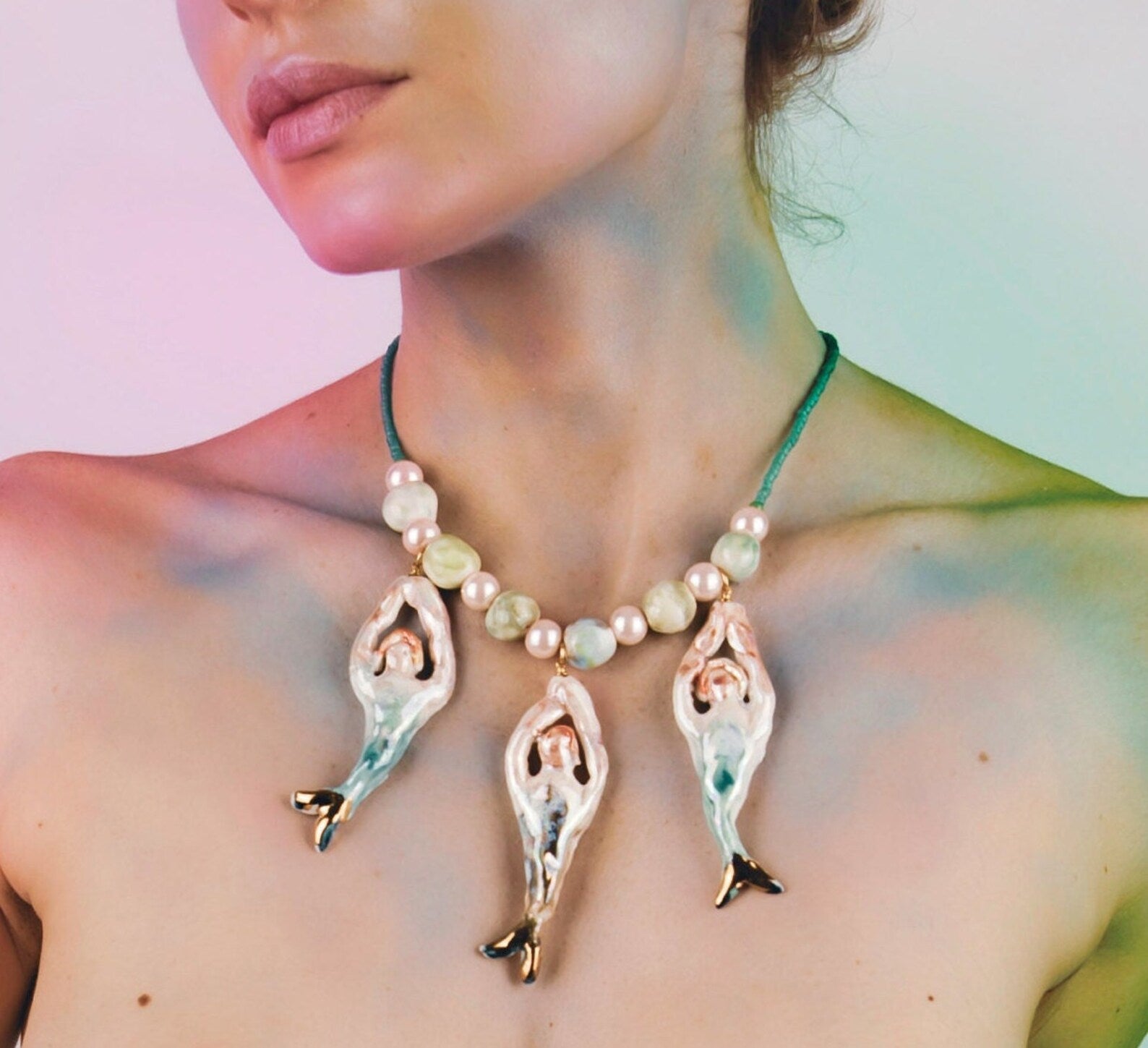 Mermaid trio choker