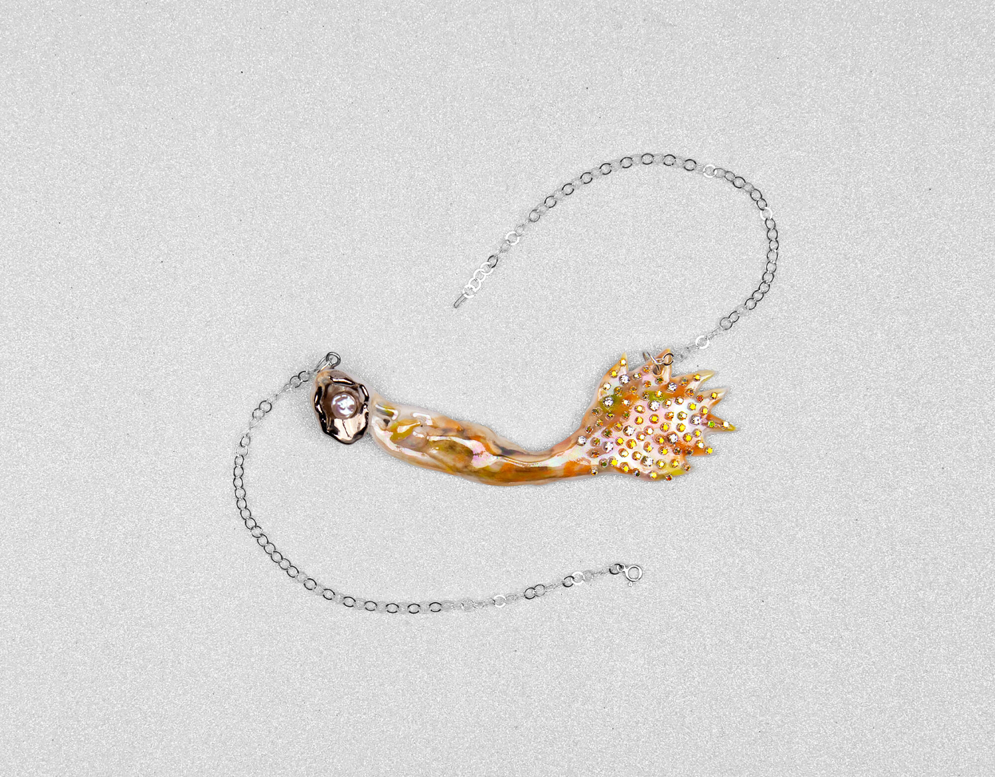 Mermaid carrying pearl necklace
