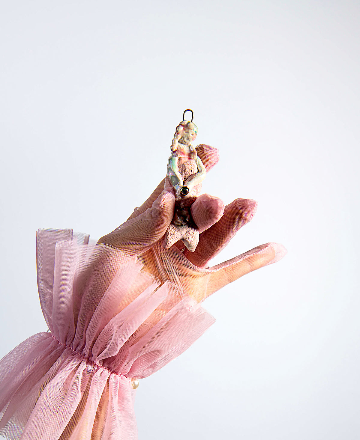 Pastel pink mermaid charm