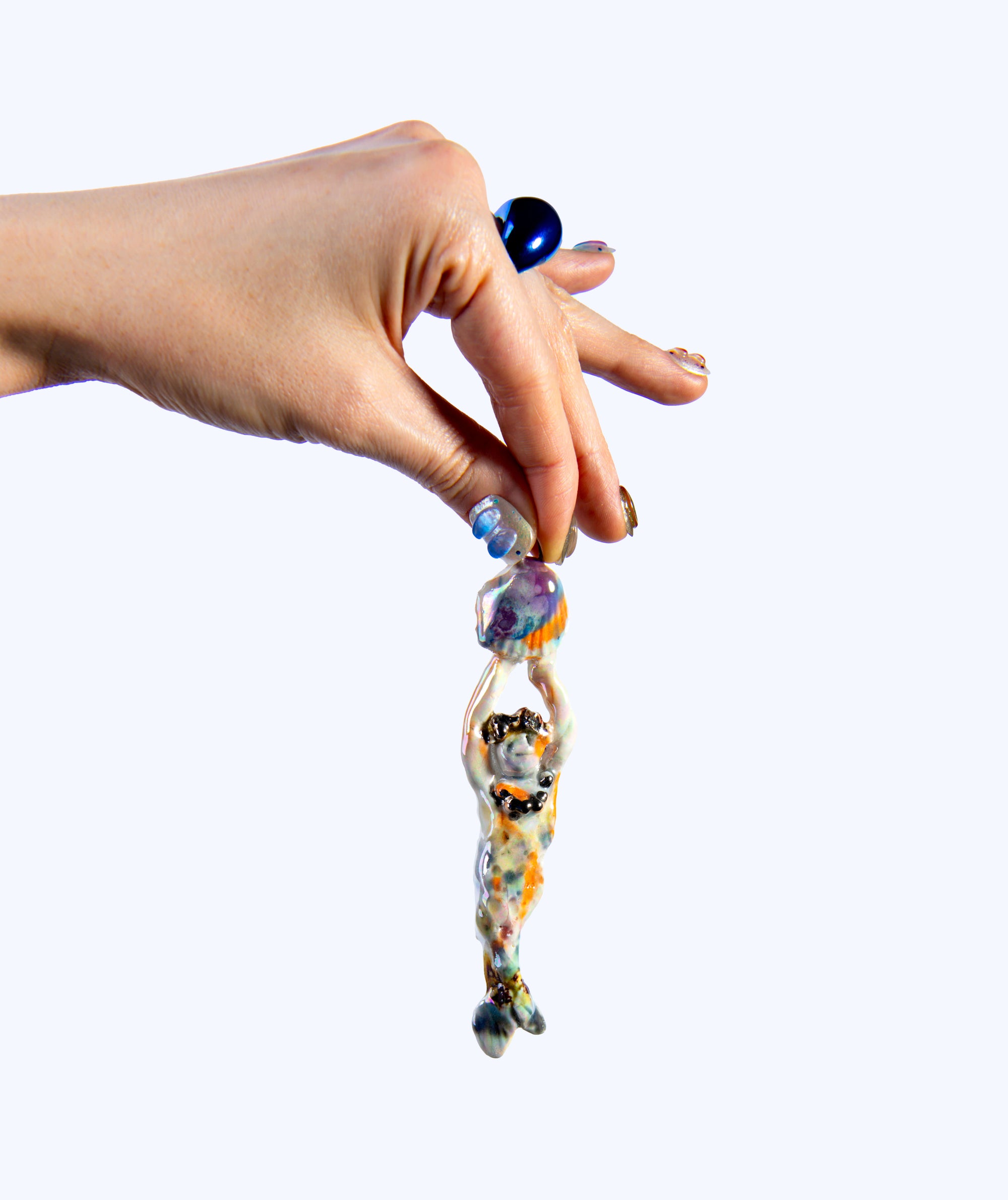 Mermaid with rainbow seashell charm