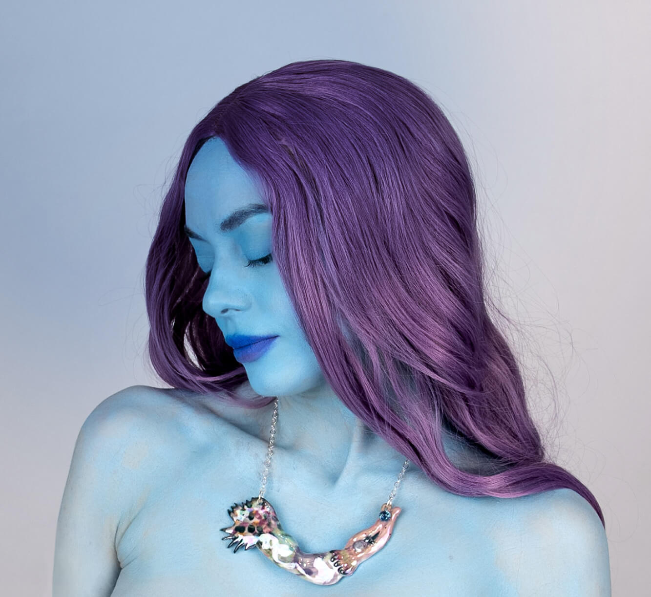 Romantic mermaid with rainbow tail
