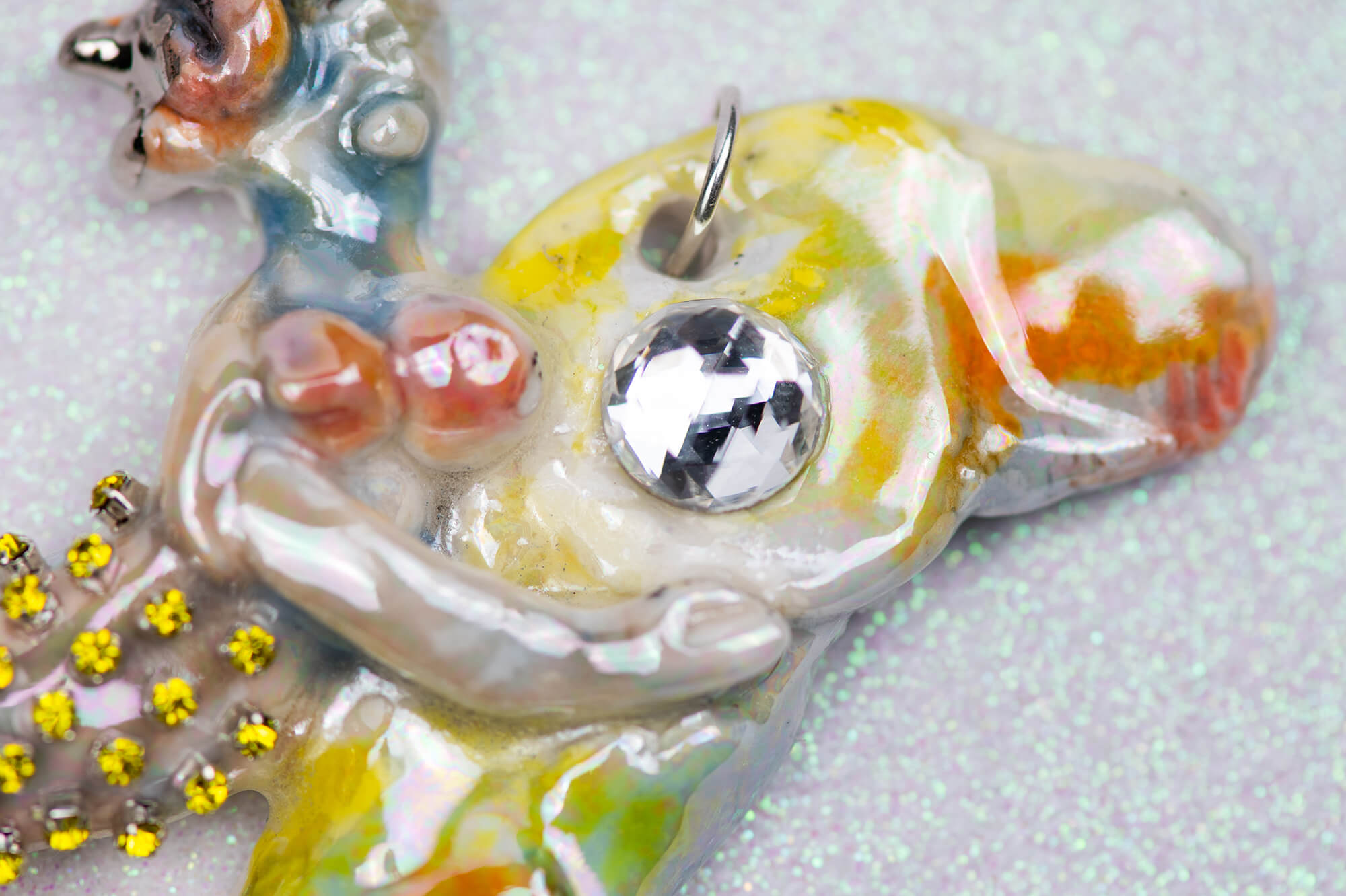 Mermaid riding yellow sea snake