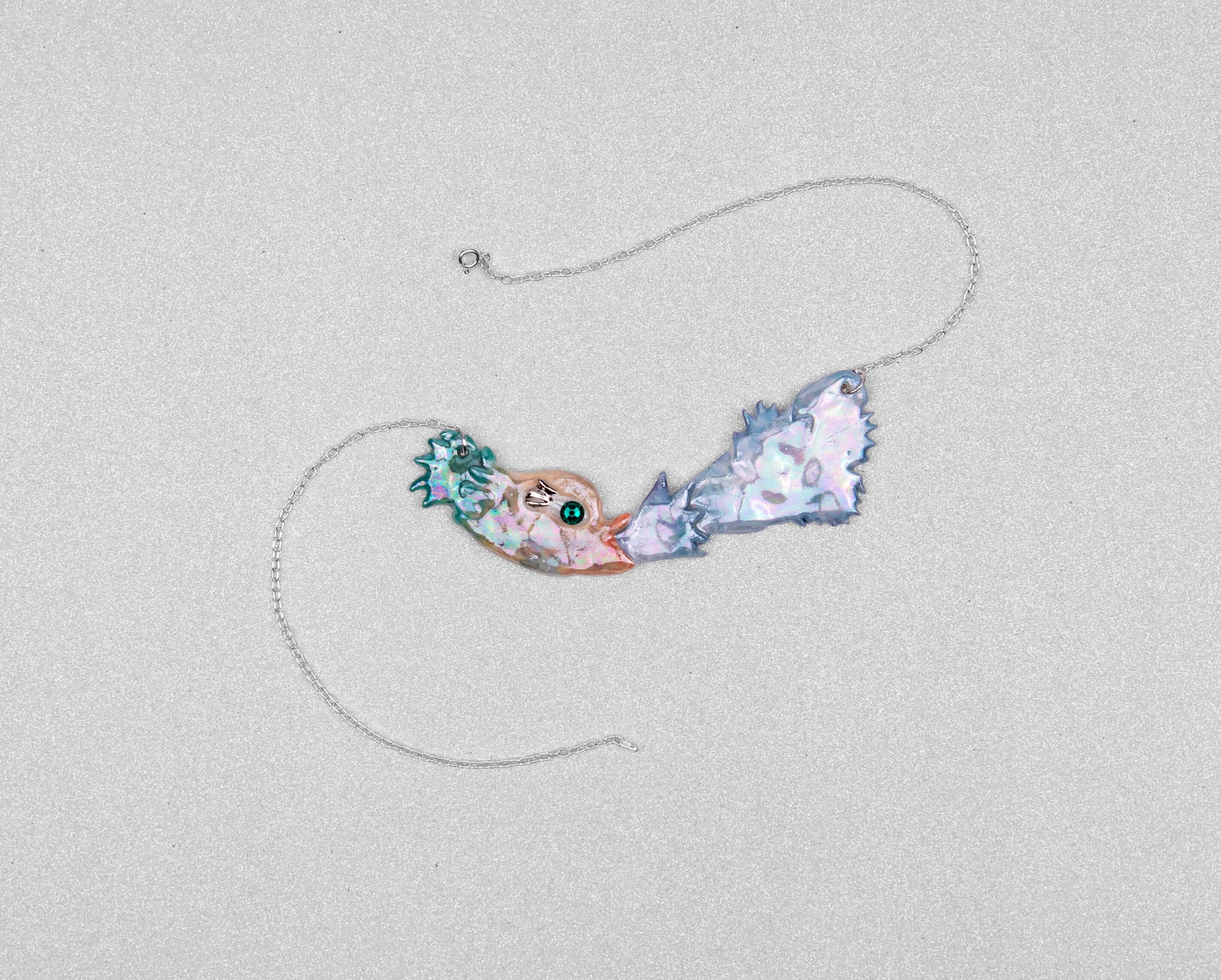 Fun mermaid with water splash necklace