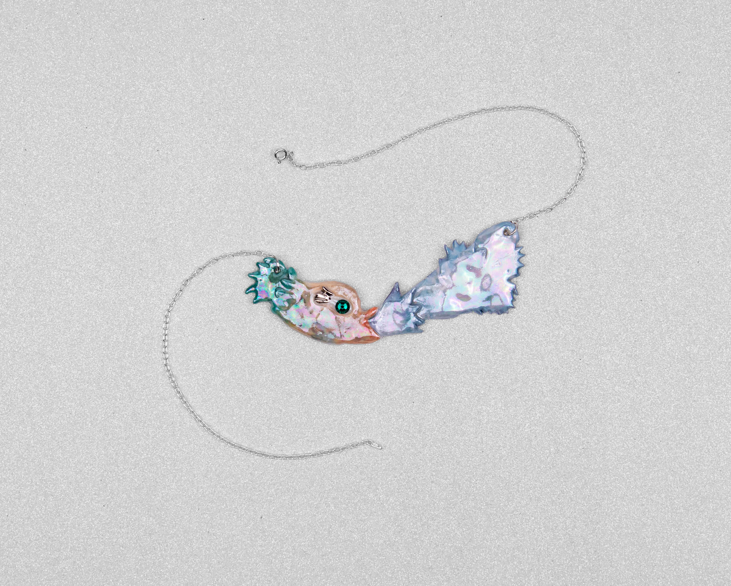 Fun mermaid with water splash necklace