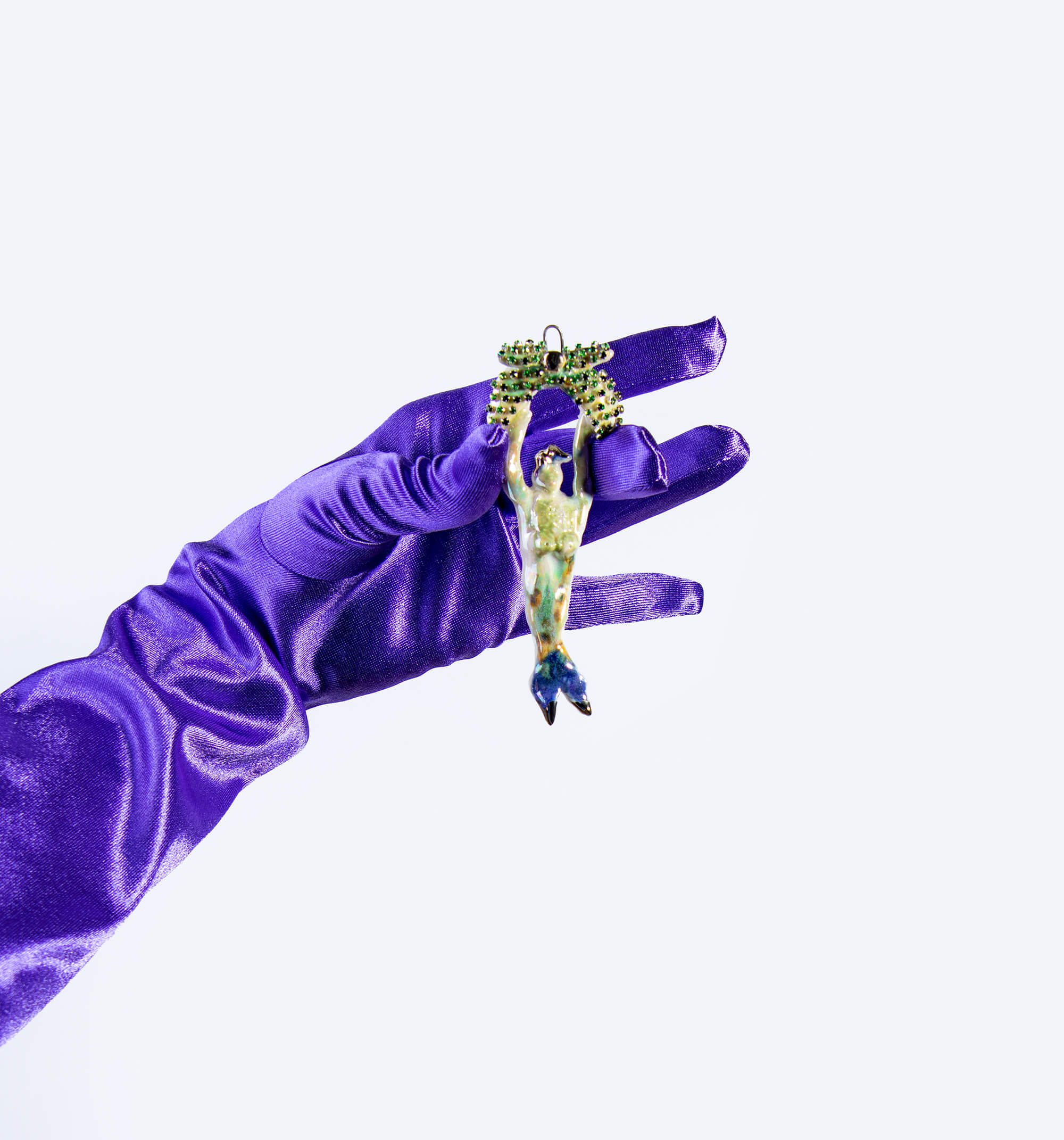 Mermaid with green flower charm
