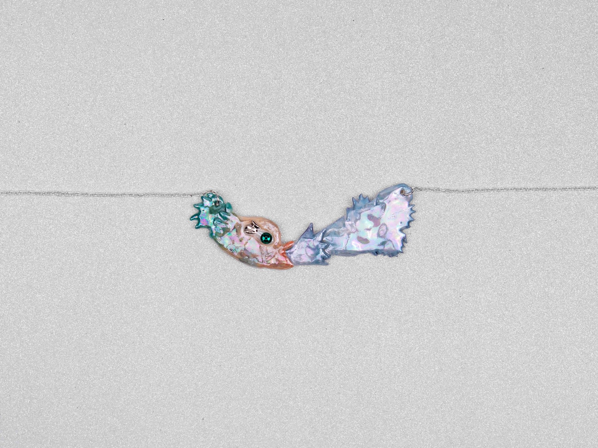 Fun mermaid with water splash necklace