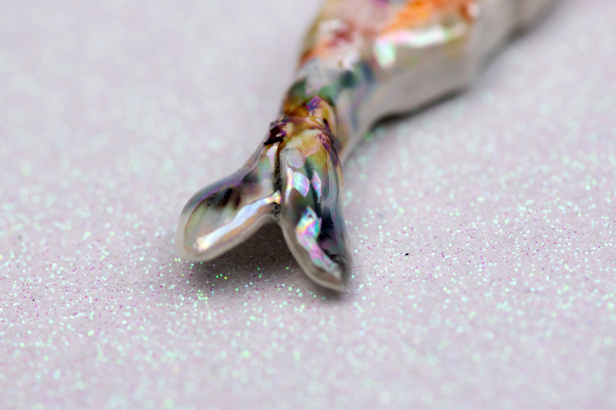 Mermaid with rainbow seashell charm