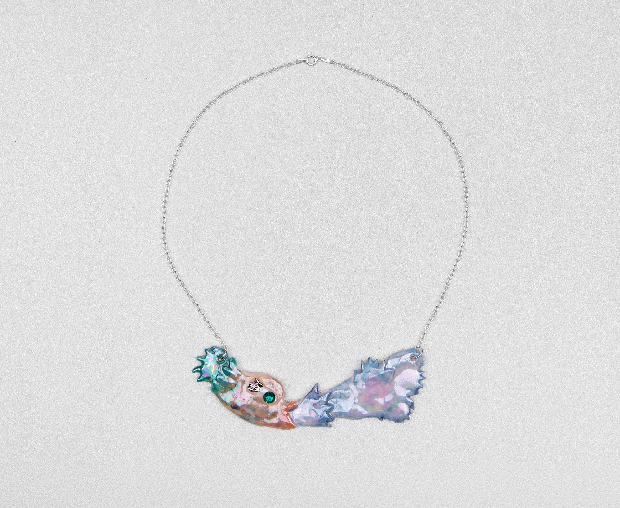 Fun mermaid with water splash necklace