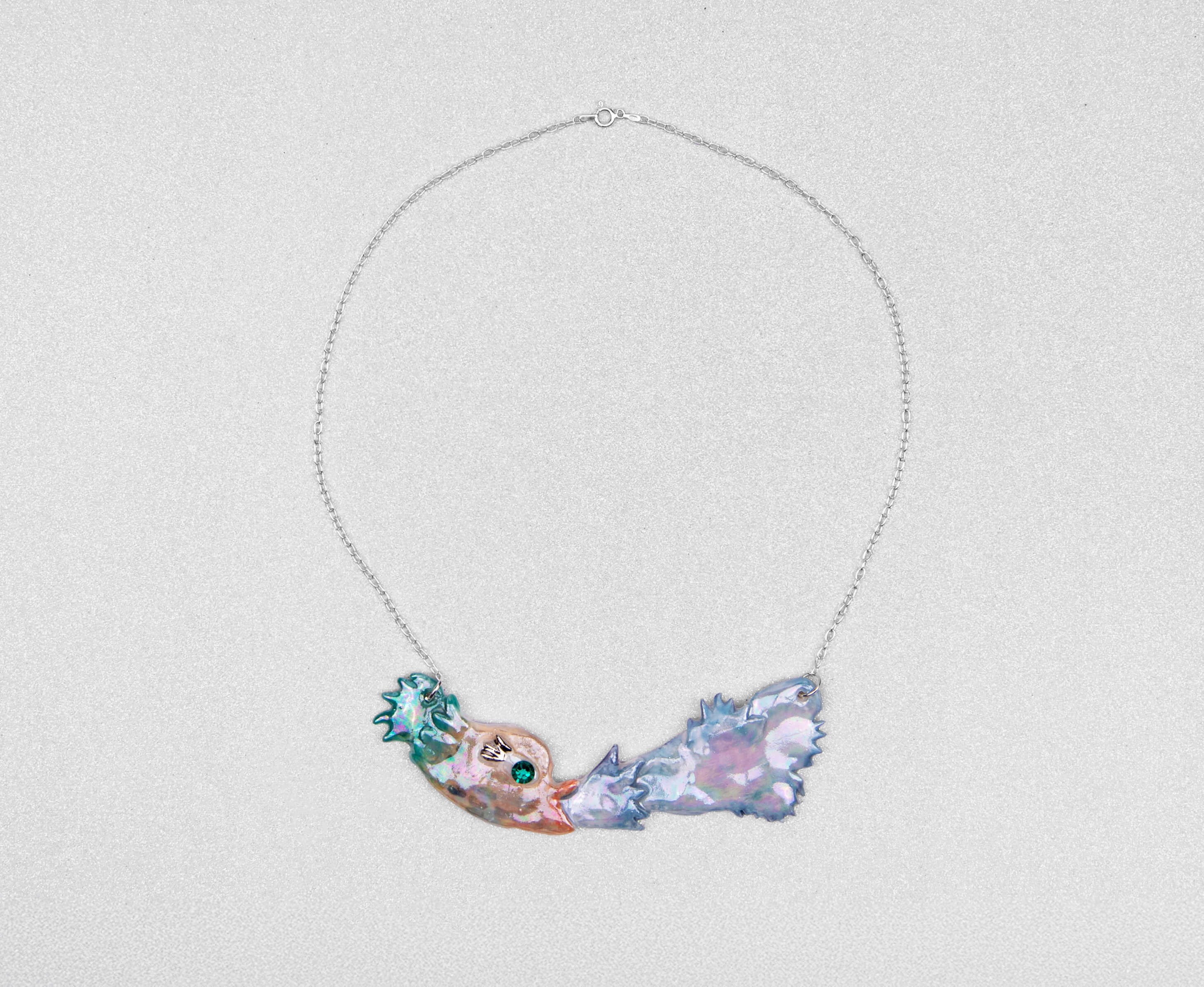 Fun mermaid with water splash necklace