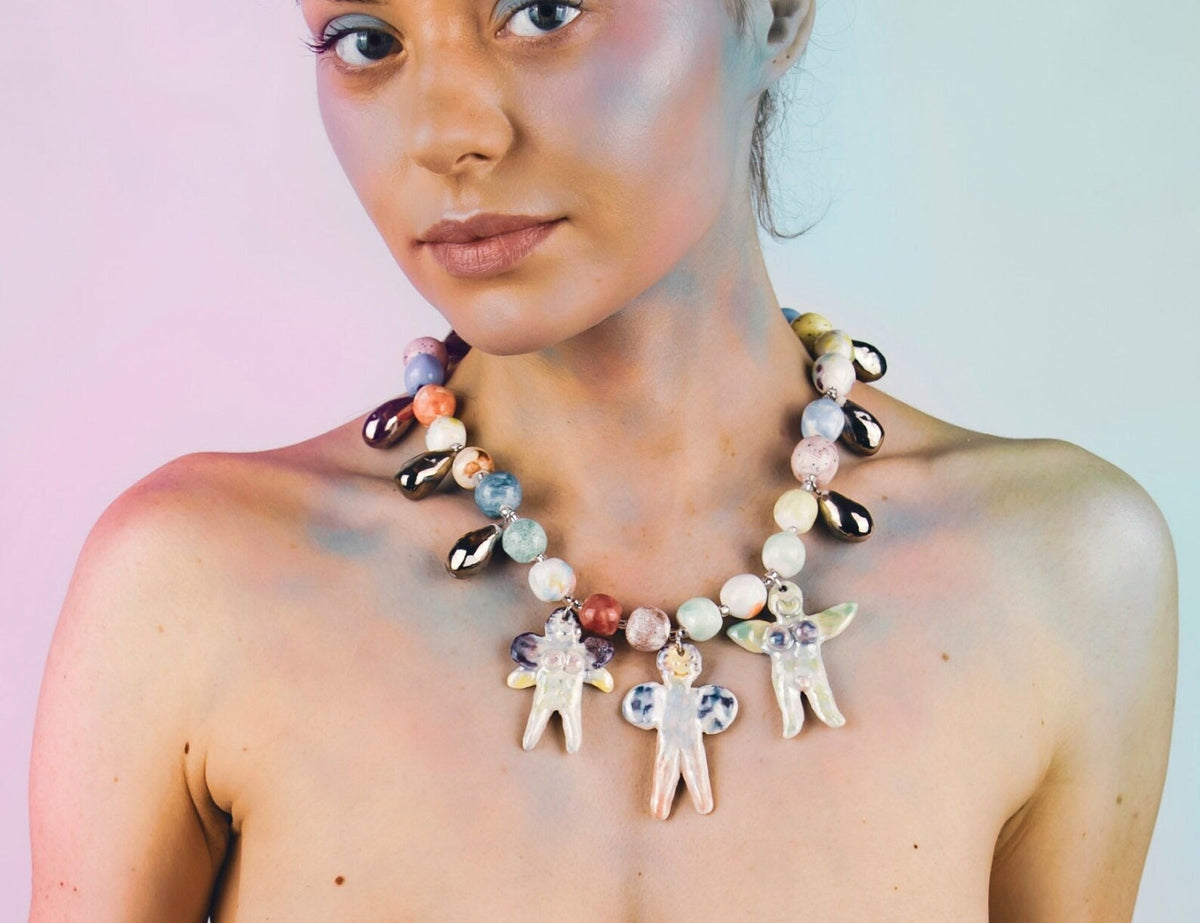 Colorful angel necklace