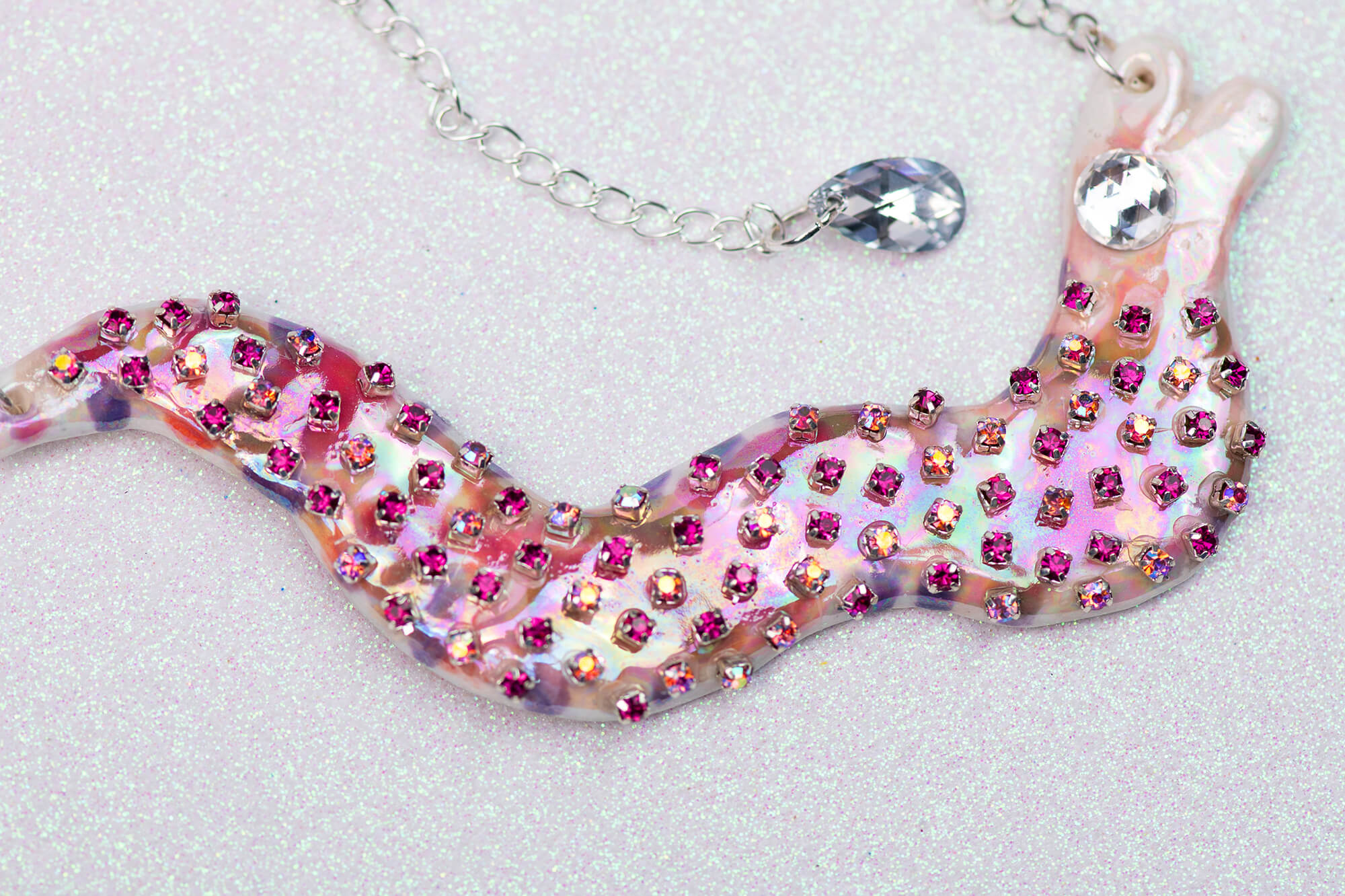 Pink serpent necklace