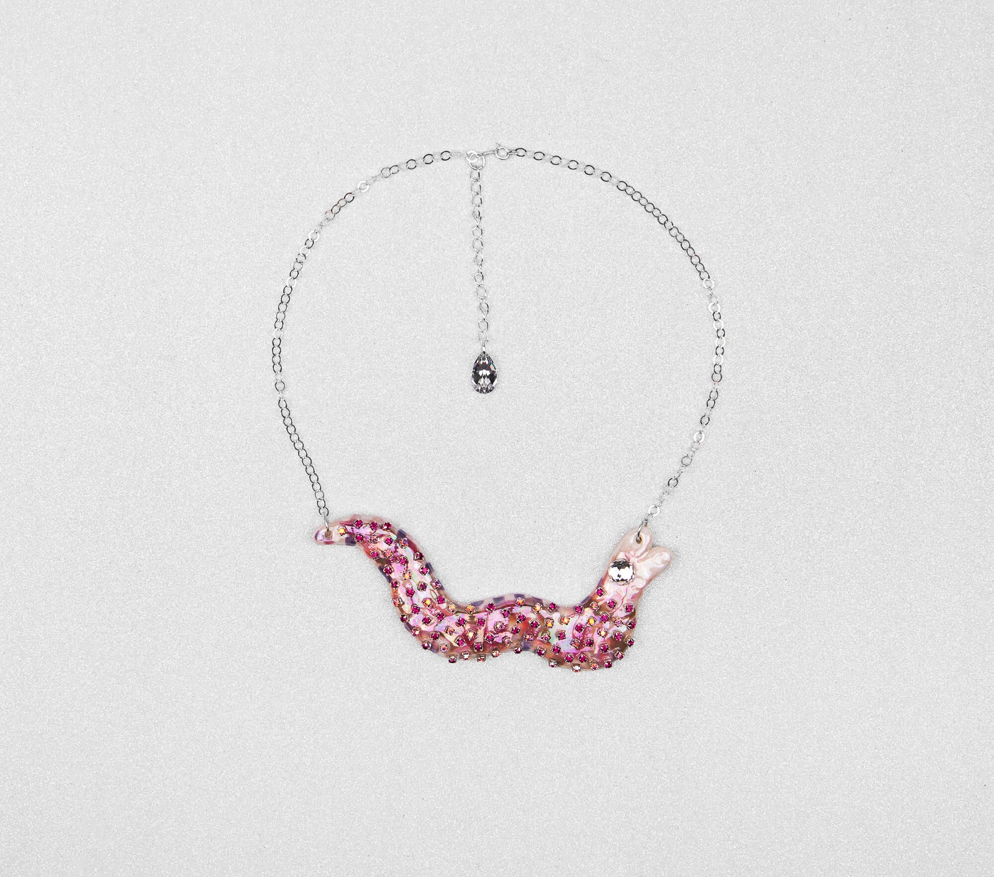 Pink serpent necklace