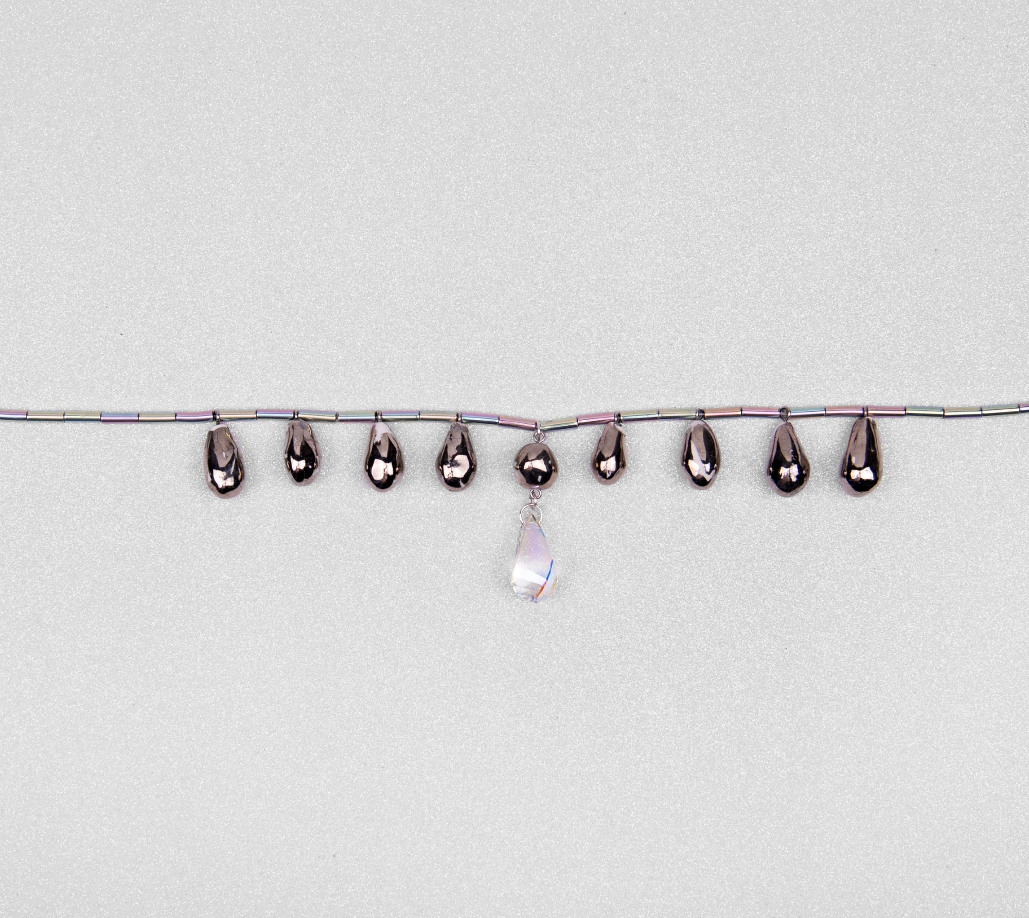 Modern droplet necklace