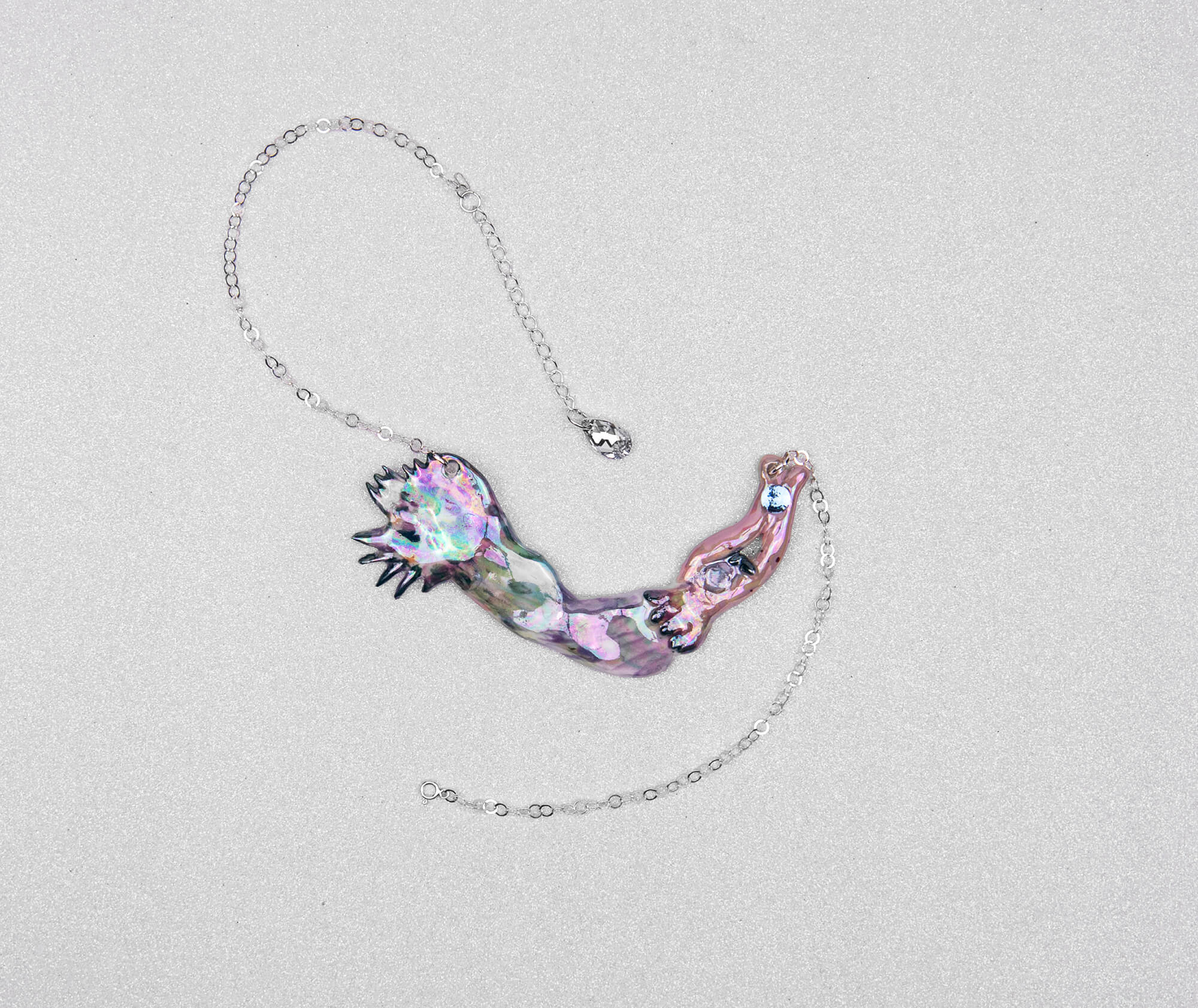Romantic mermaid with rainbow tail