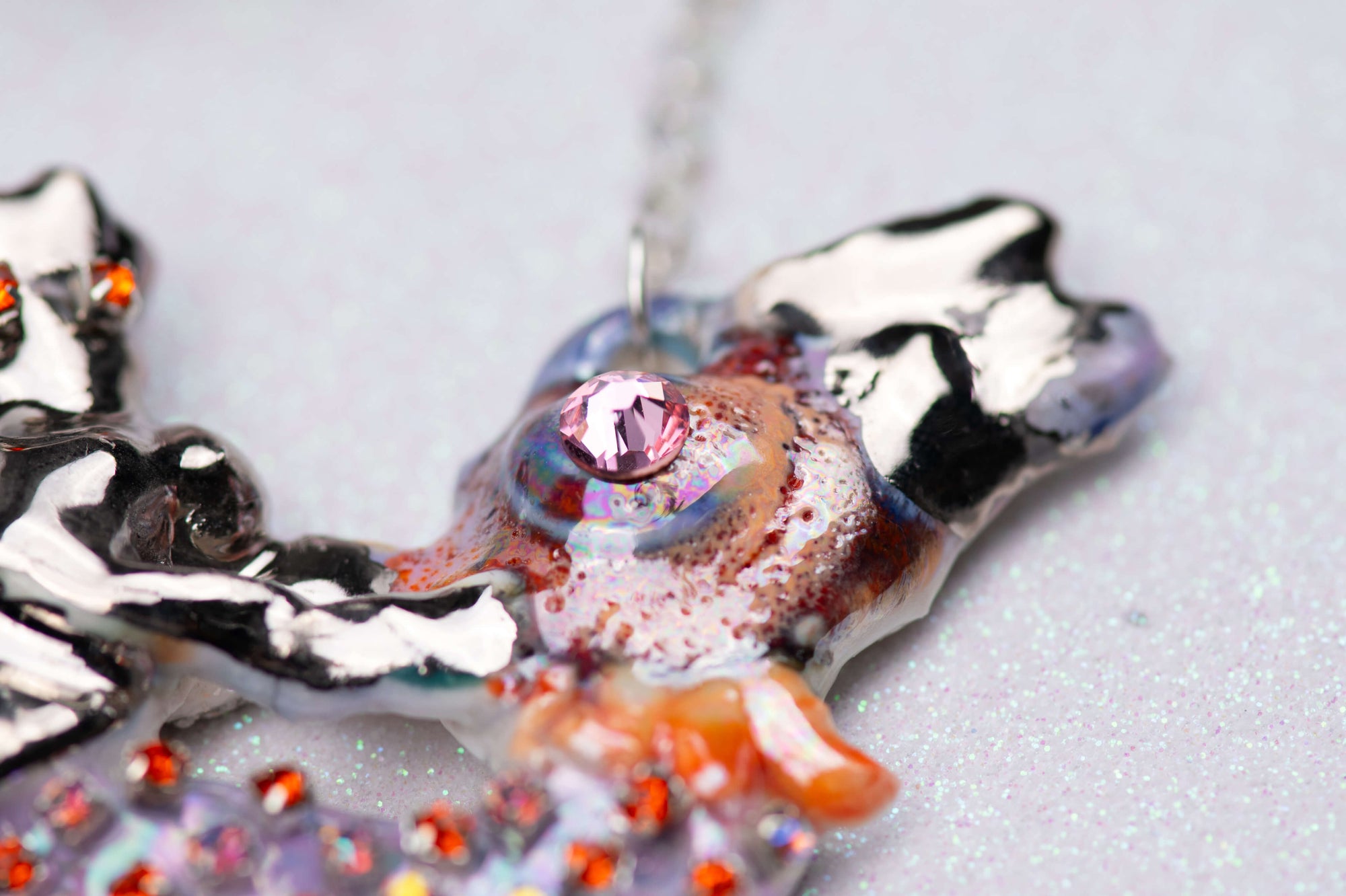 Mermaid riding sea snake necklace