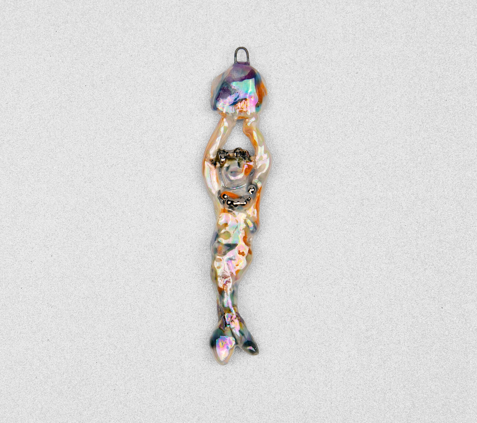 Mermaid with rainbow seashell charm