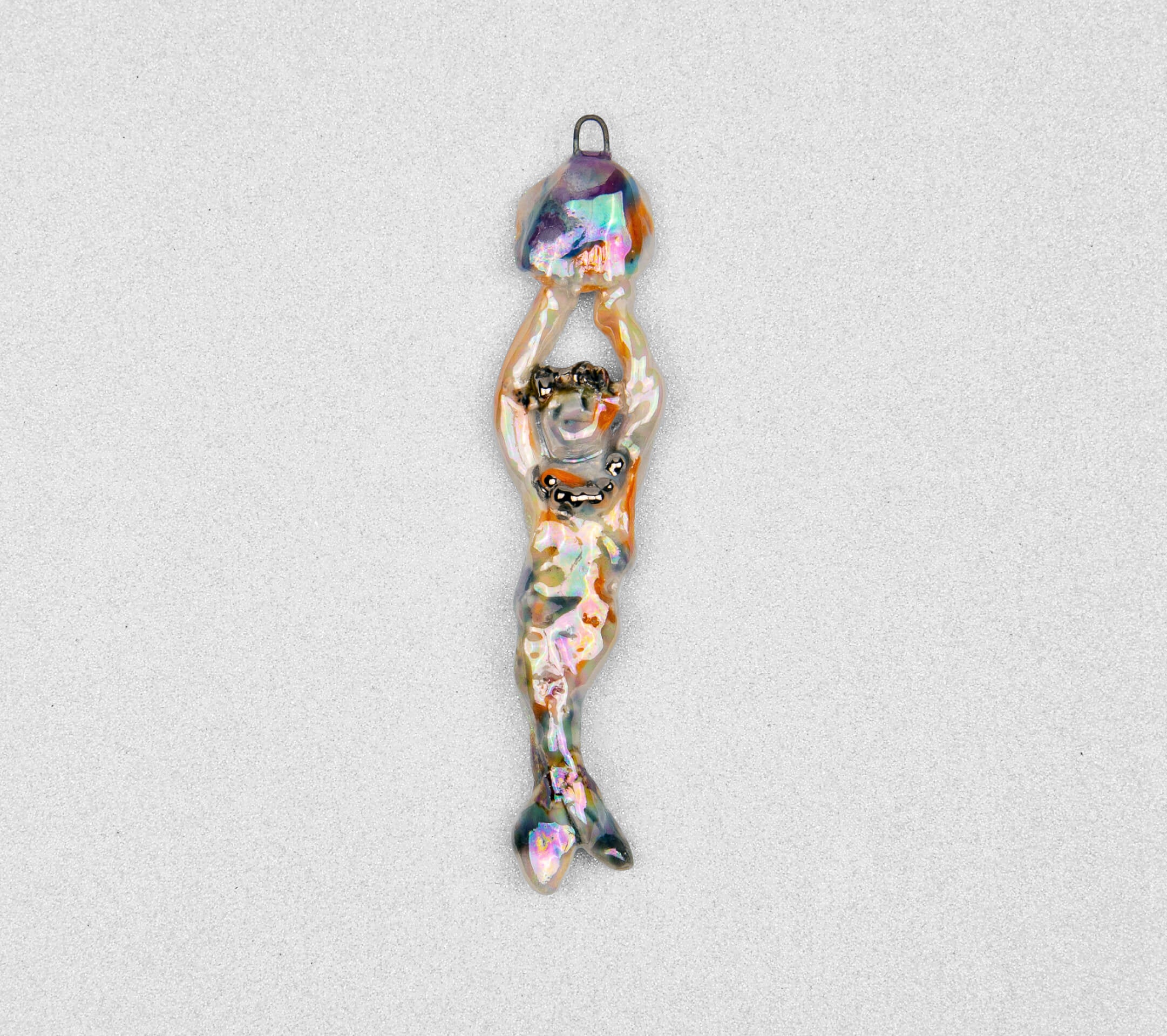 Mermaid with rainbow seashell charm