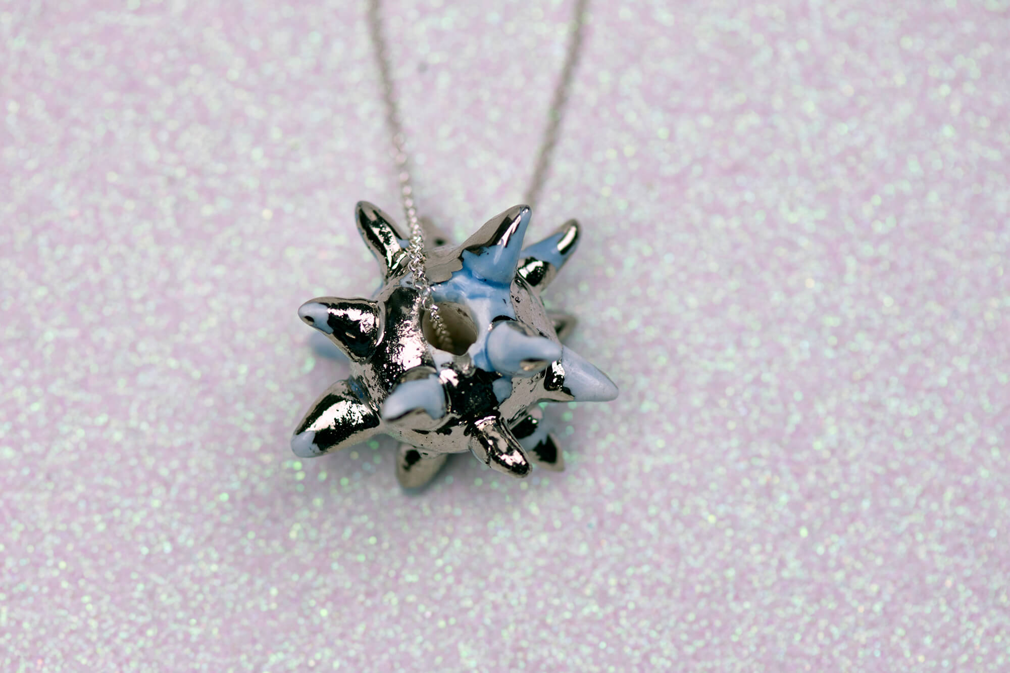 Blue and silver spicy star neckalce