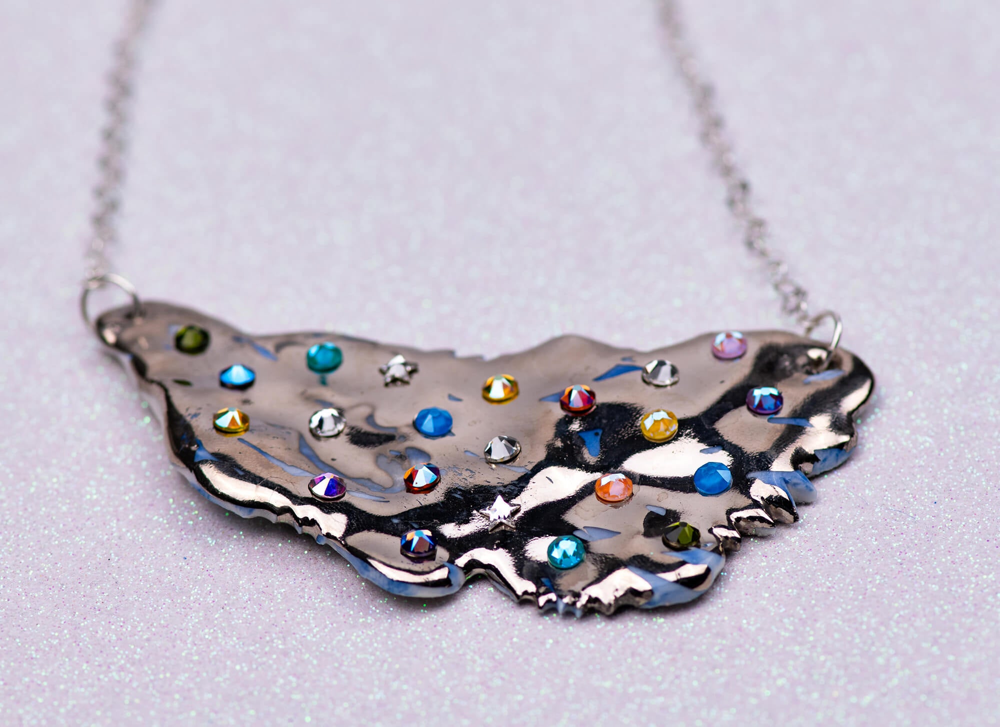 Silver splash necklace